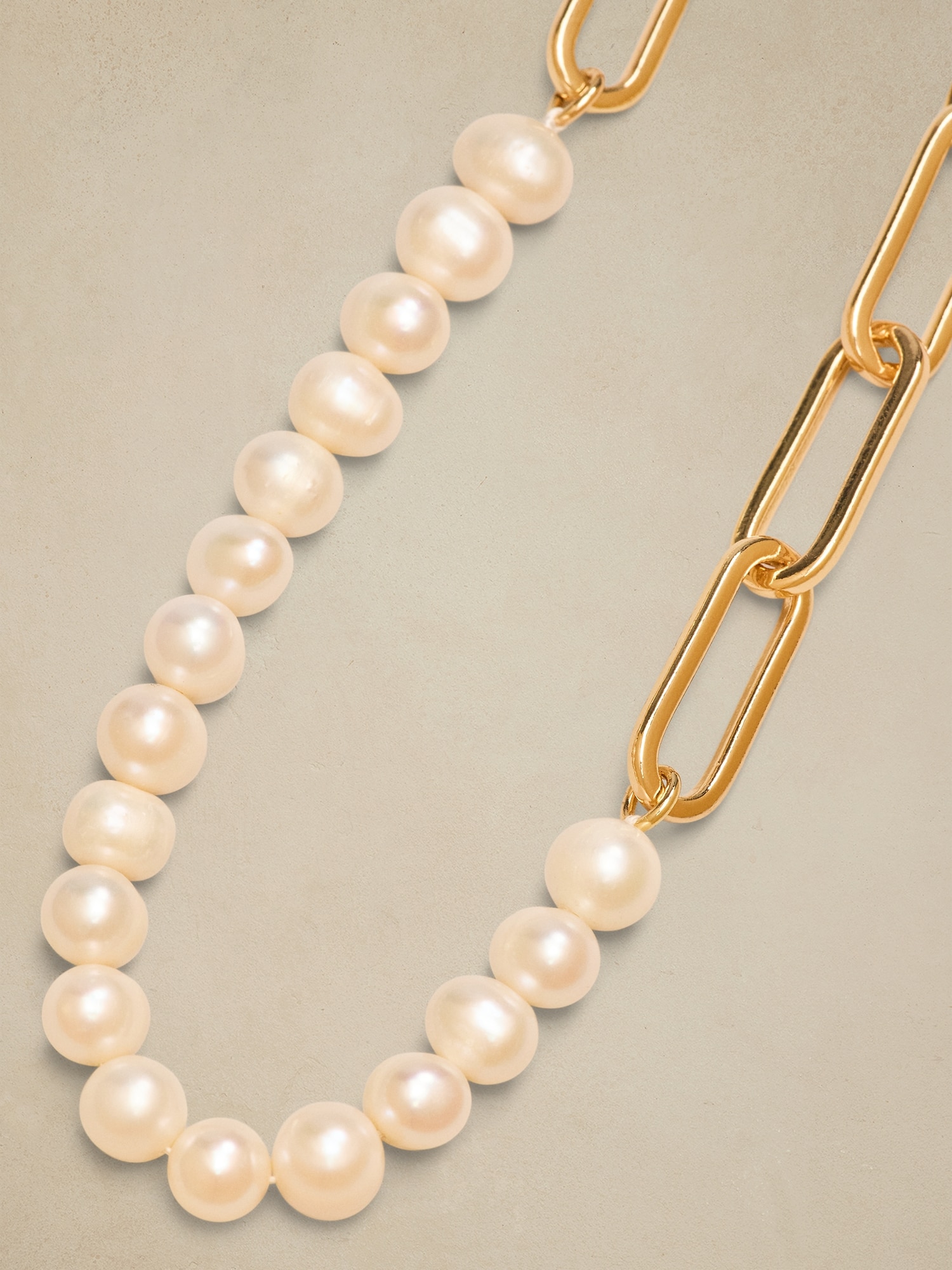 Pearl Chain Link Necklace