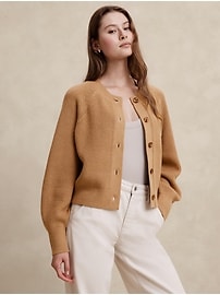 カーディガン HUECLOSET Cropped Balloon Cardigan (2colors) BNE62 cn56522053.jpg