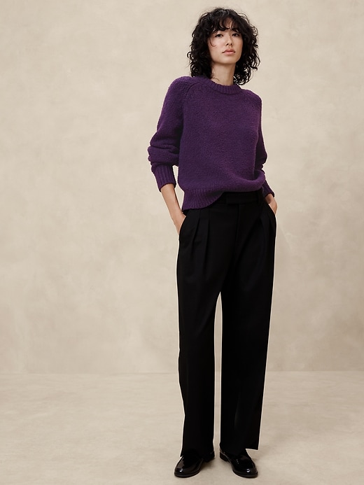 Pull Femme Banana Republic Superloft - Laine Mérinos Violet Rayé - Taille S - Occasion Très Bon état