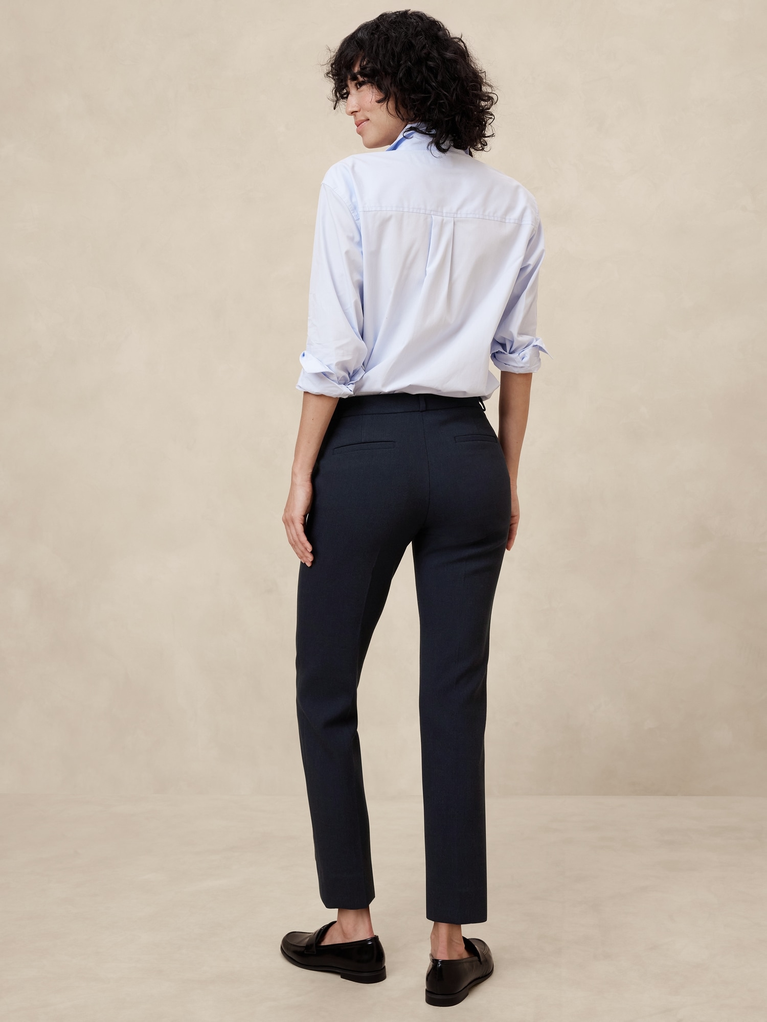 Ryan Double Weave Straight Ankle Pant