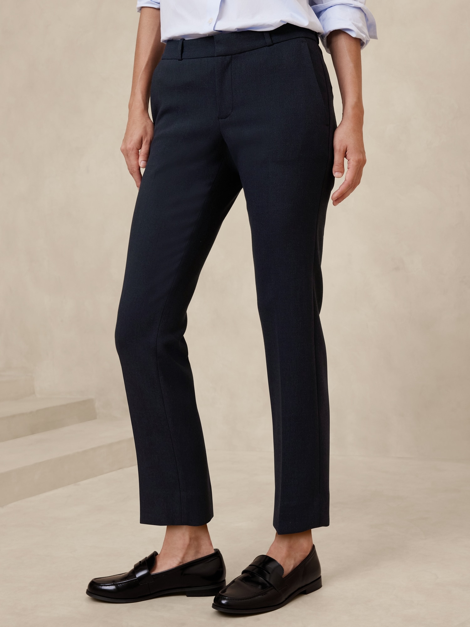 Ryan Double Weave Straight Ankle Pant