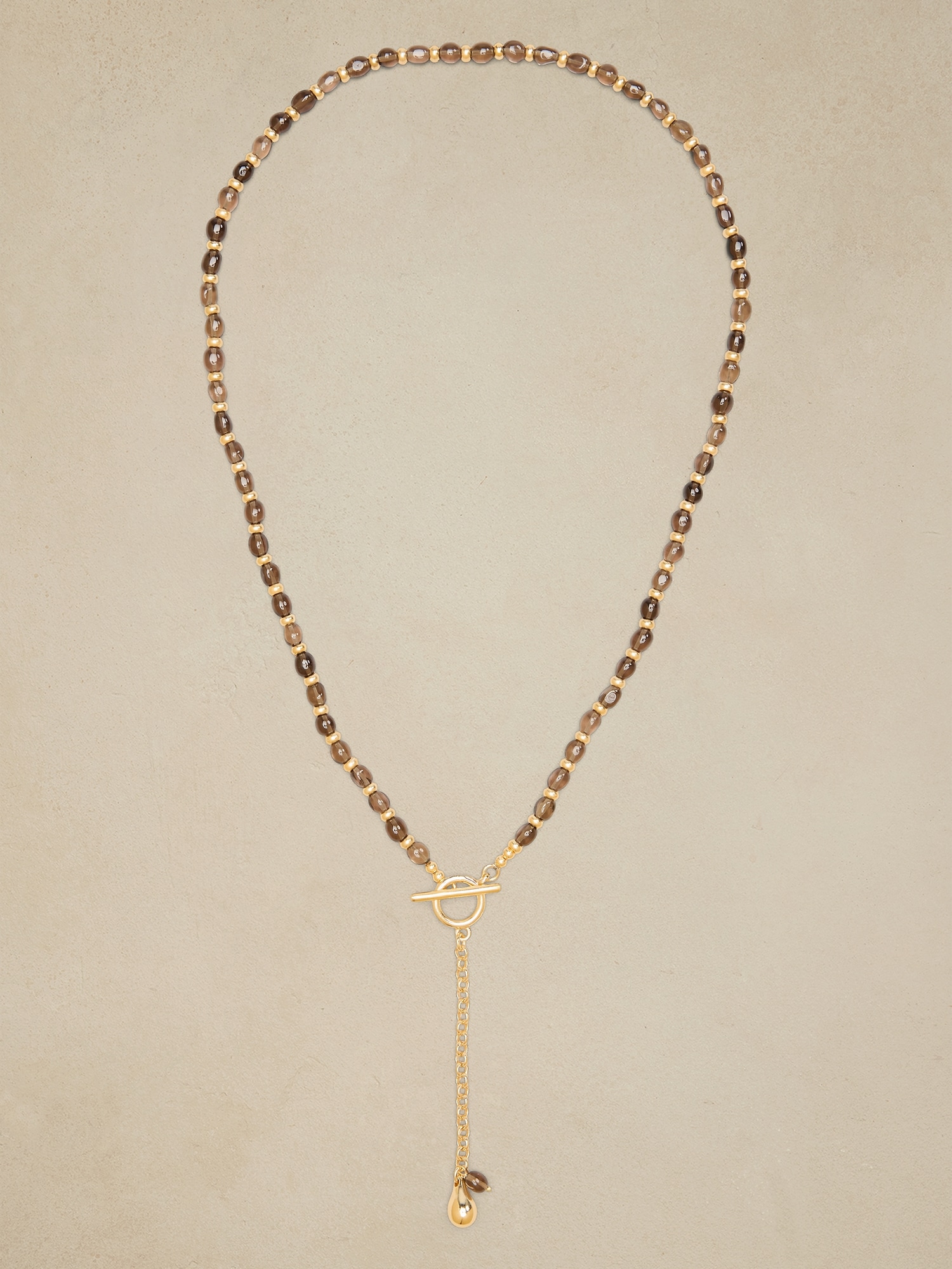 Smoky Quartz Lariat Necklace