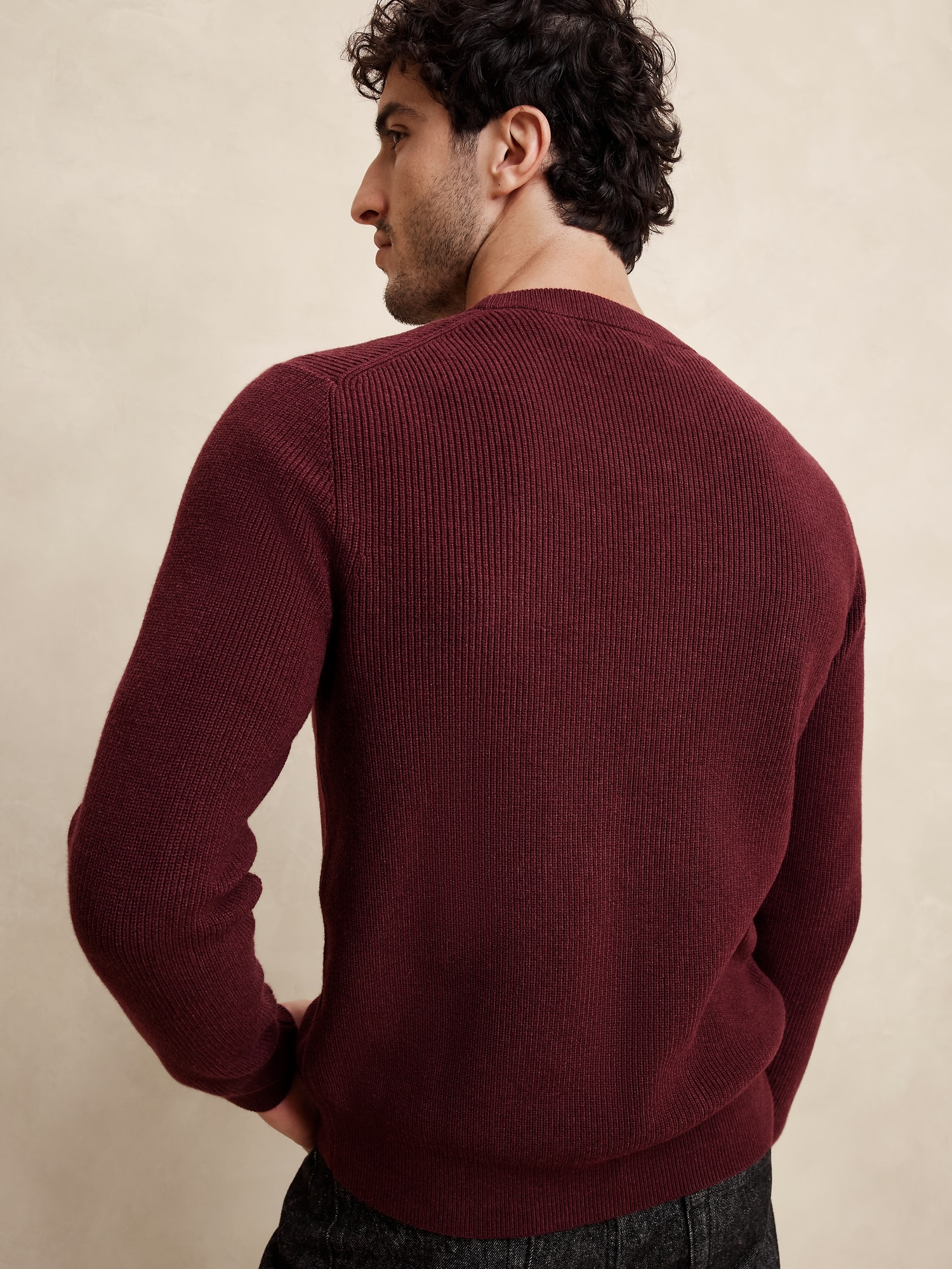 Cotton-Blend Ribbed Sweater