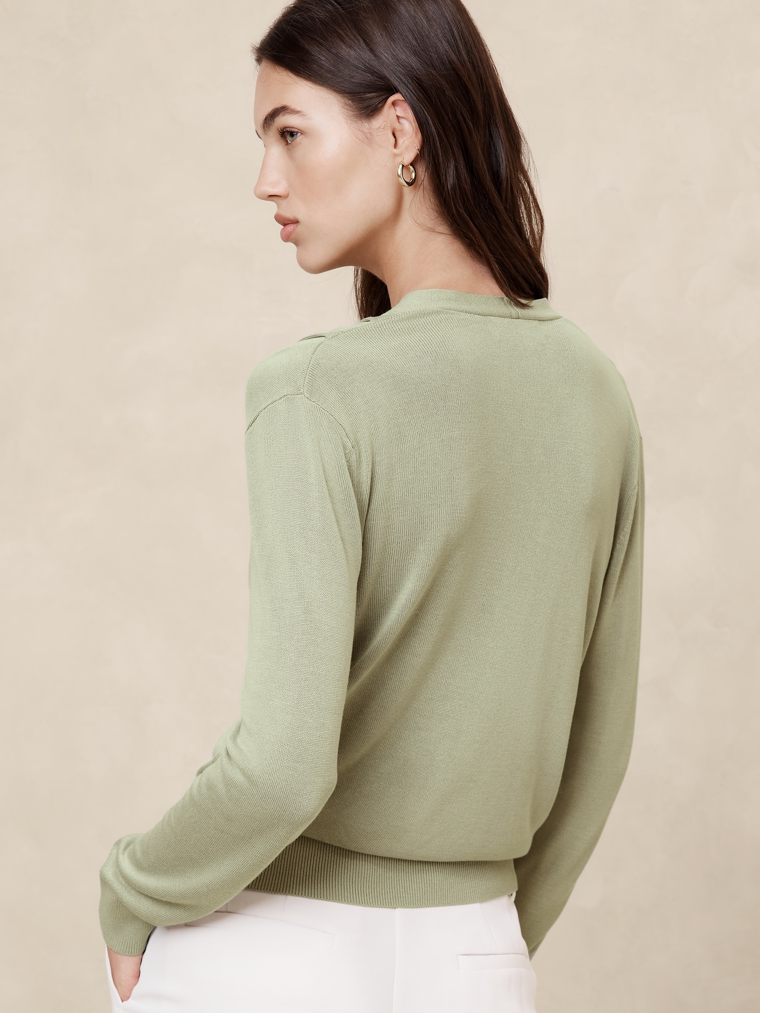 Wrap-Front Pullover Sweater