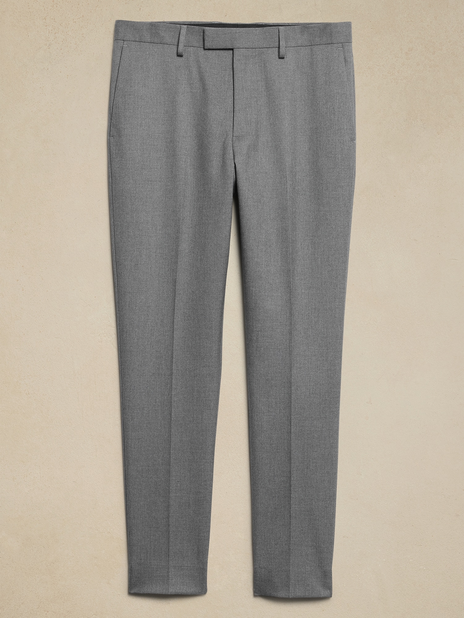 Tailored-Fit Luxe Crosshatch Light Gray Suit Trouser