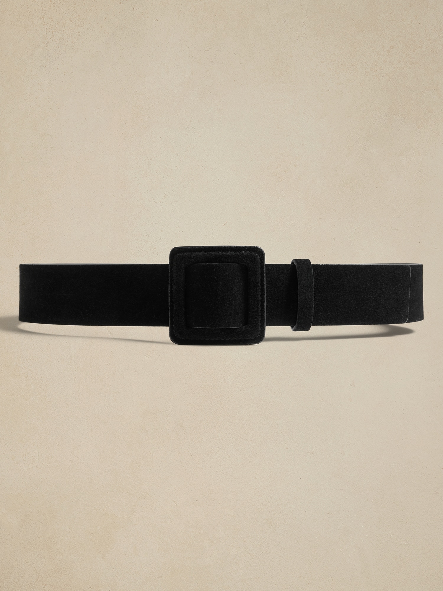 Suede Square Buckle Belt