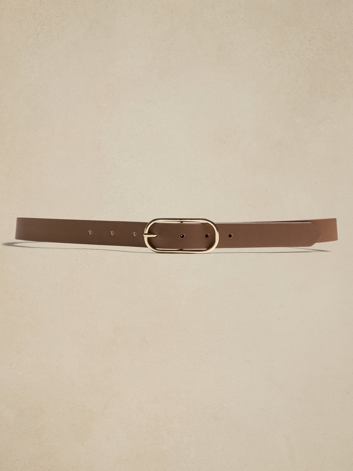 Leather Oval Buckle Belt