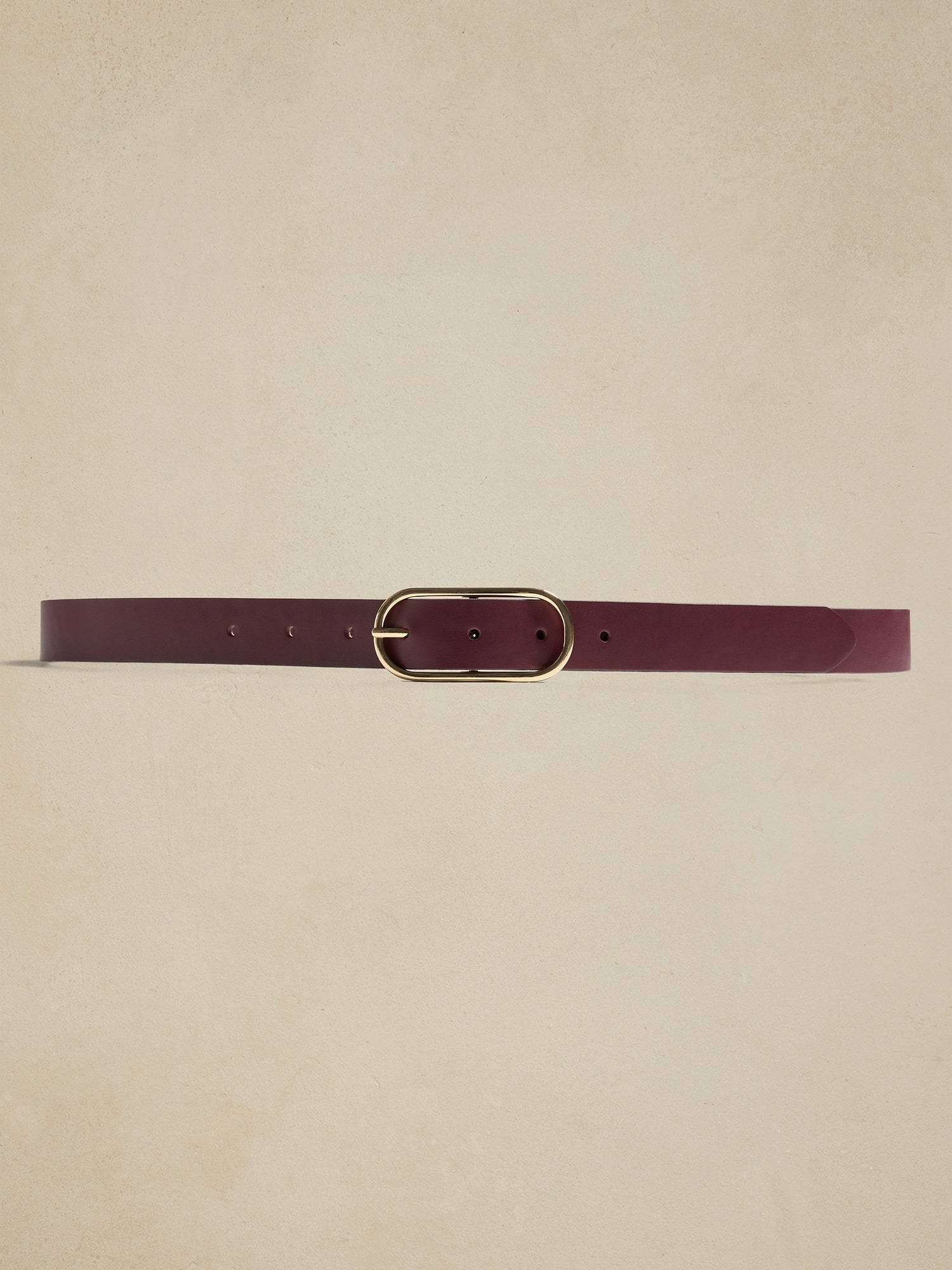 Leather Oval Buckle Belt