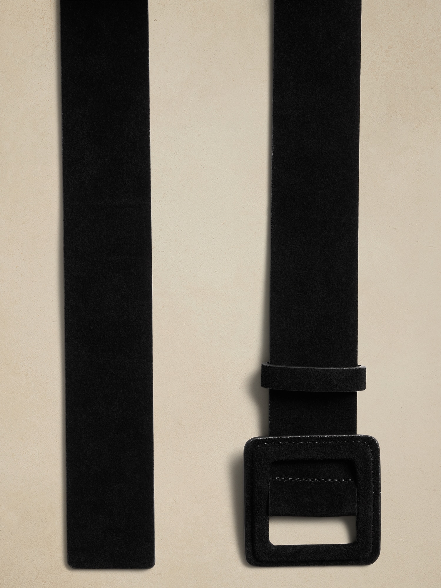 Suede Square Buckle Belt