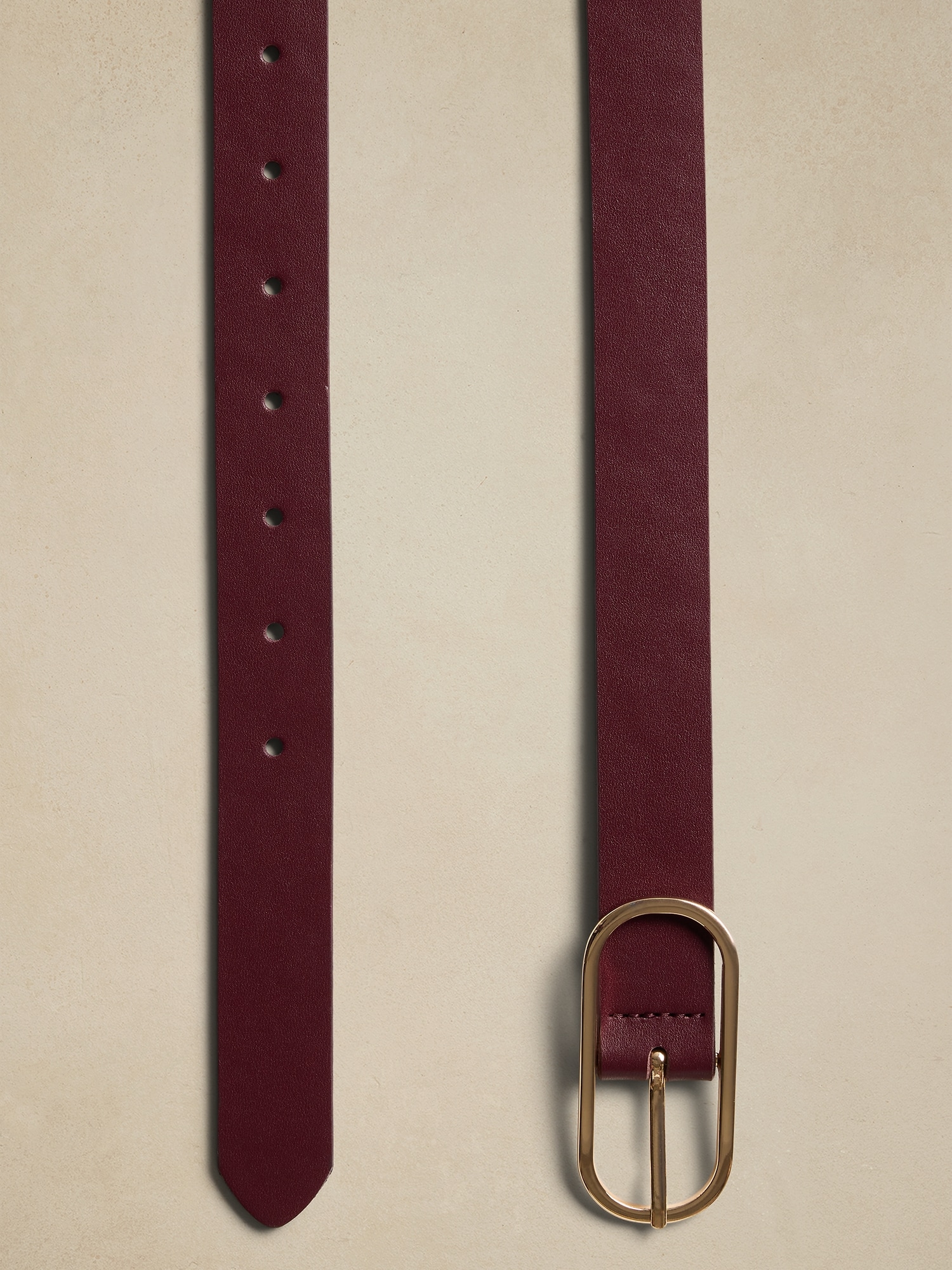 Leather Oval Buckle Belt