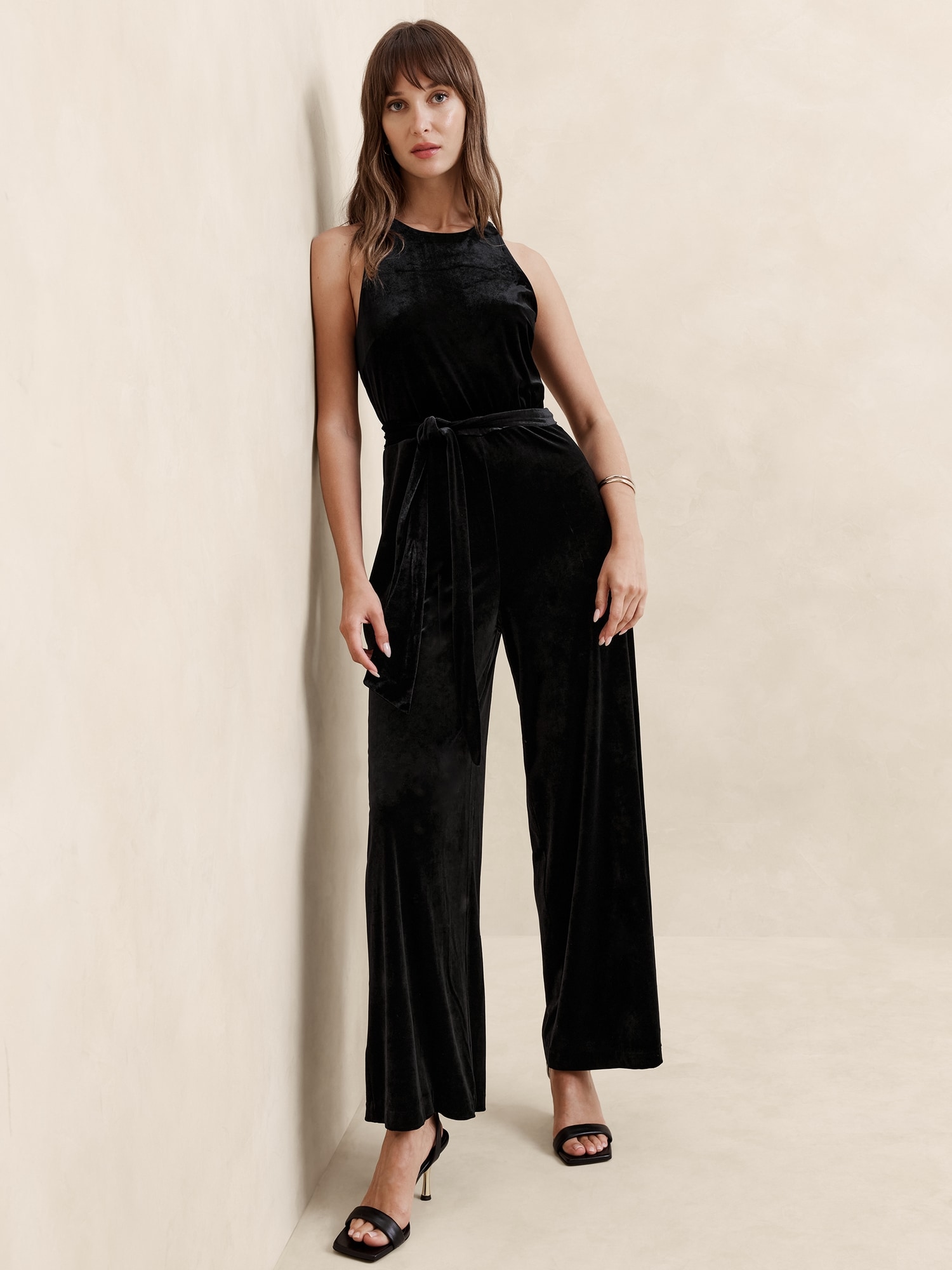 Velvet Knit Jumpsuit Banana Republic Factory