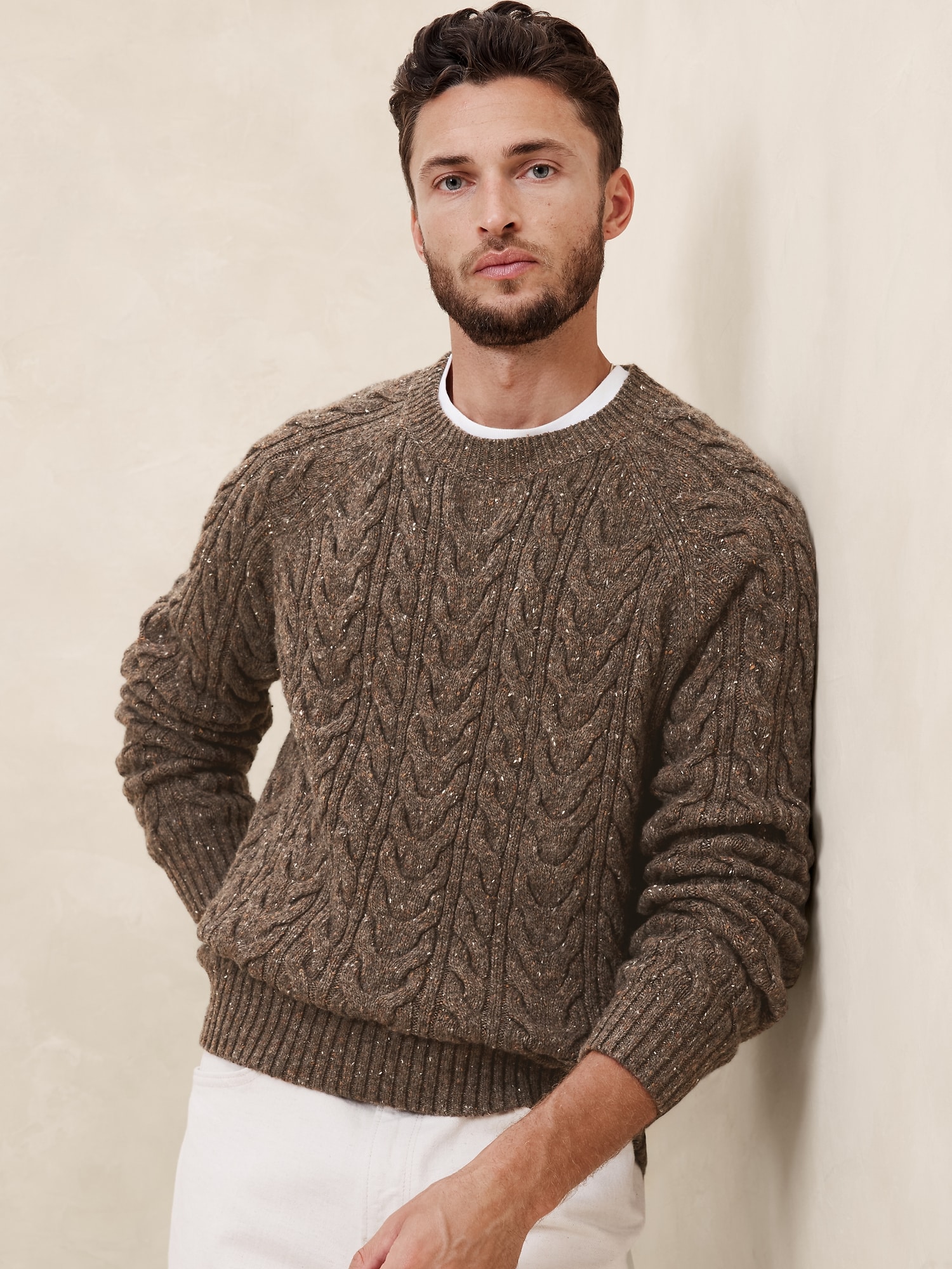 Tweed Cable Sweater