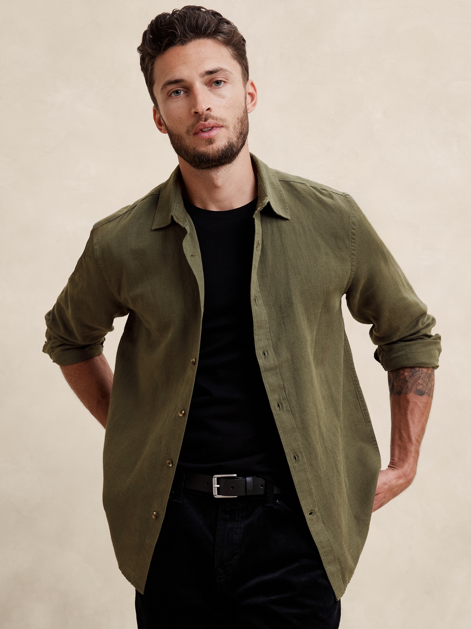 Slim Linen-Blend Shirt