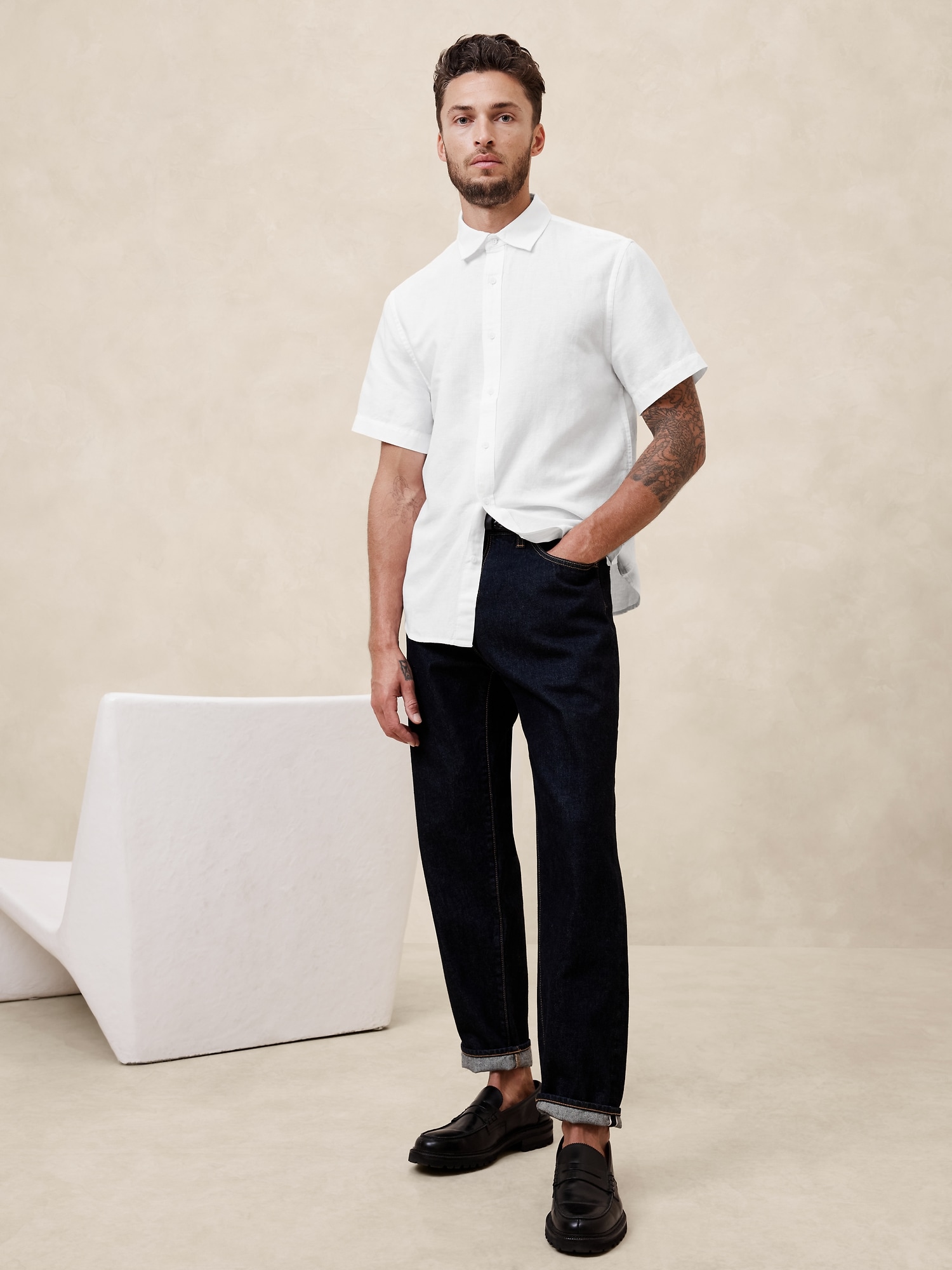 Slim Linen-Blend Shirt