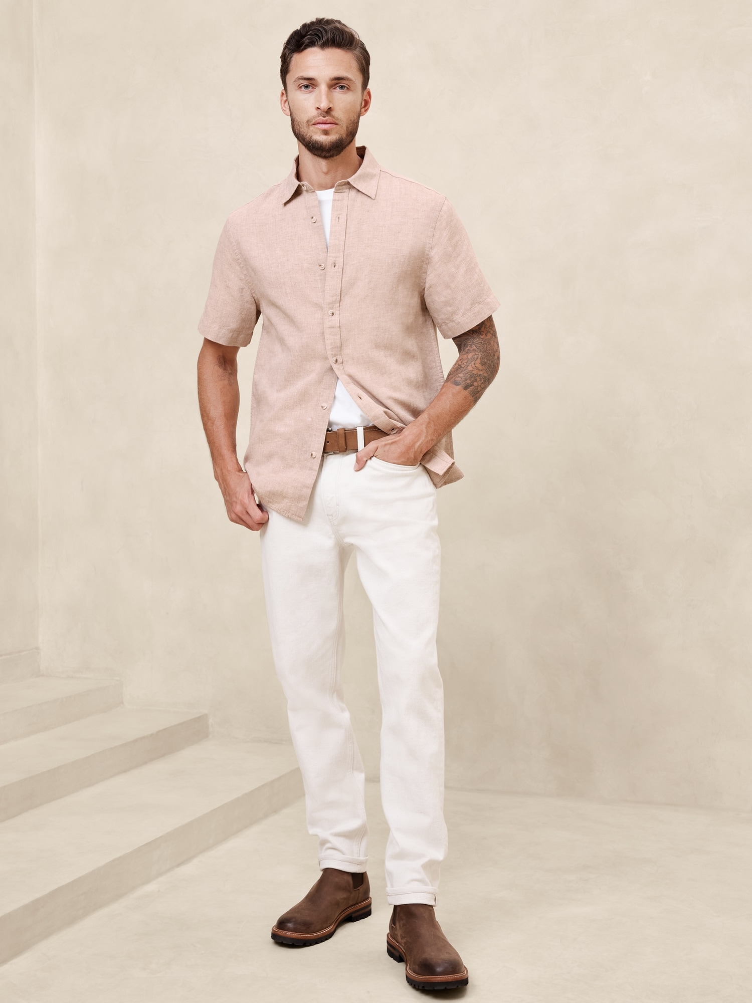 Slim Linen-Blend Shirt