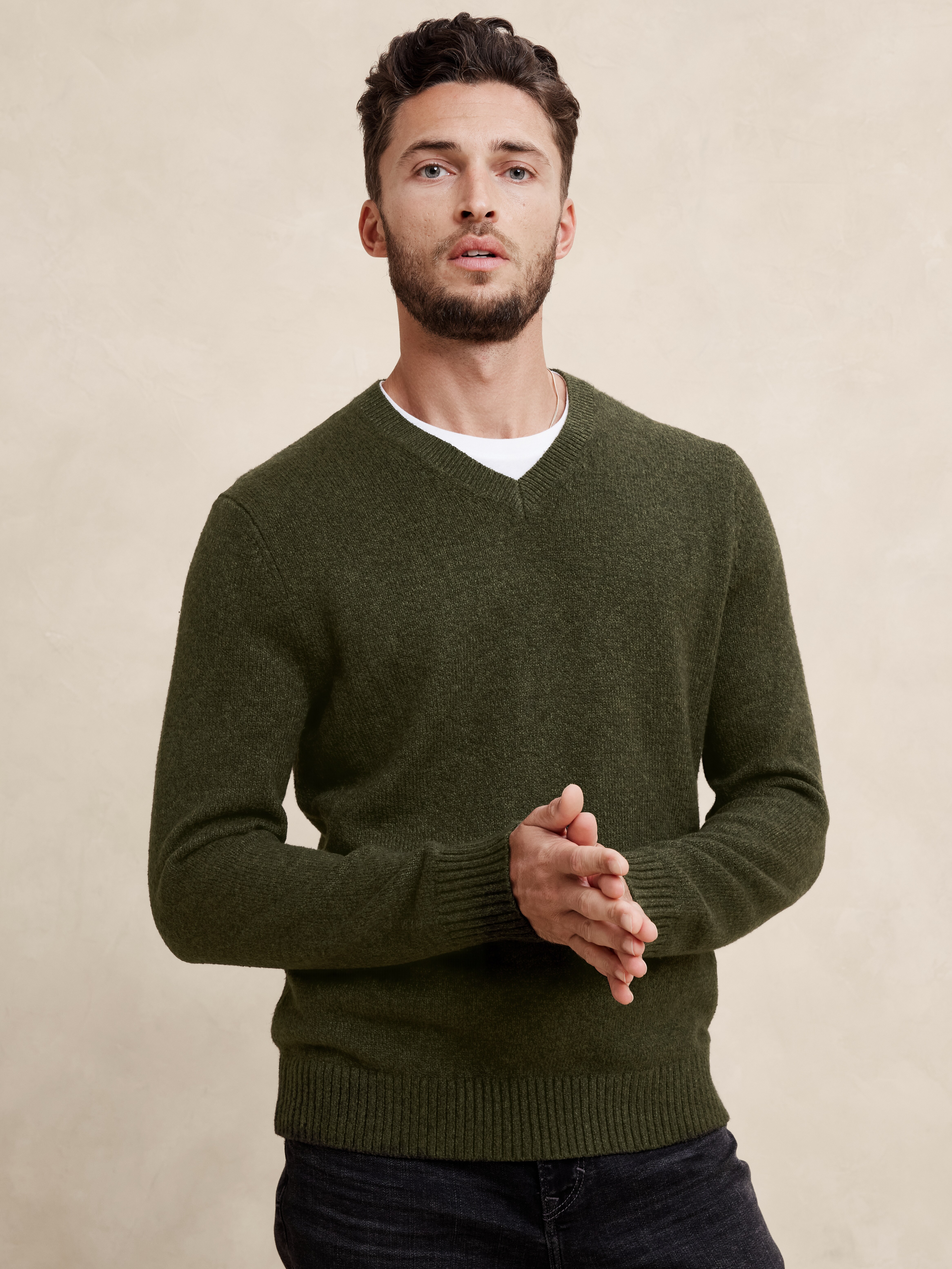トップス thebarnnet V-Neck Knit Sweater the Barnnet Mint Light Plain V-Neck Knit Sweater – Soft