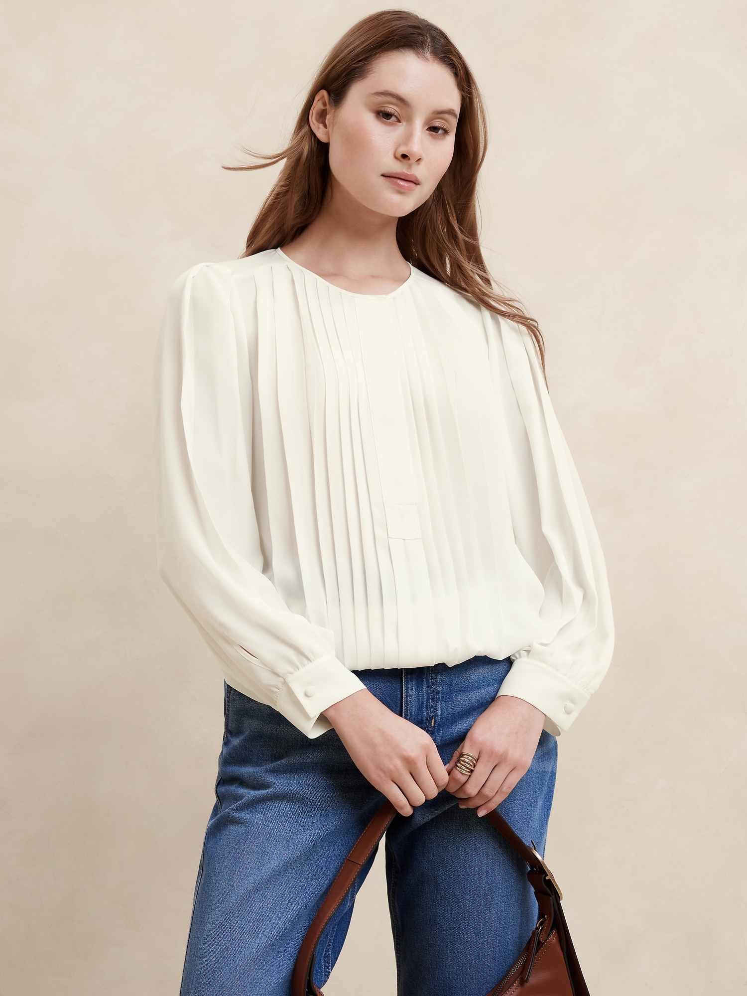 Pleated Georgette Blouse