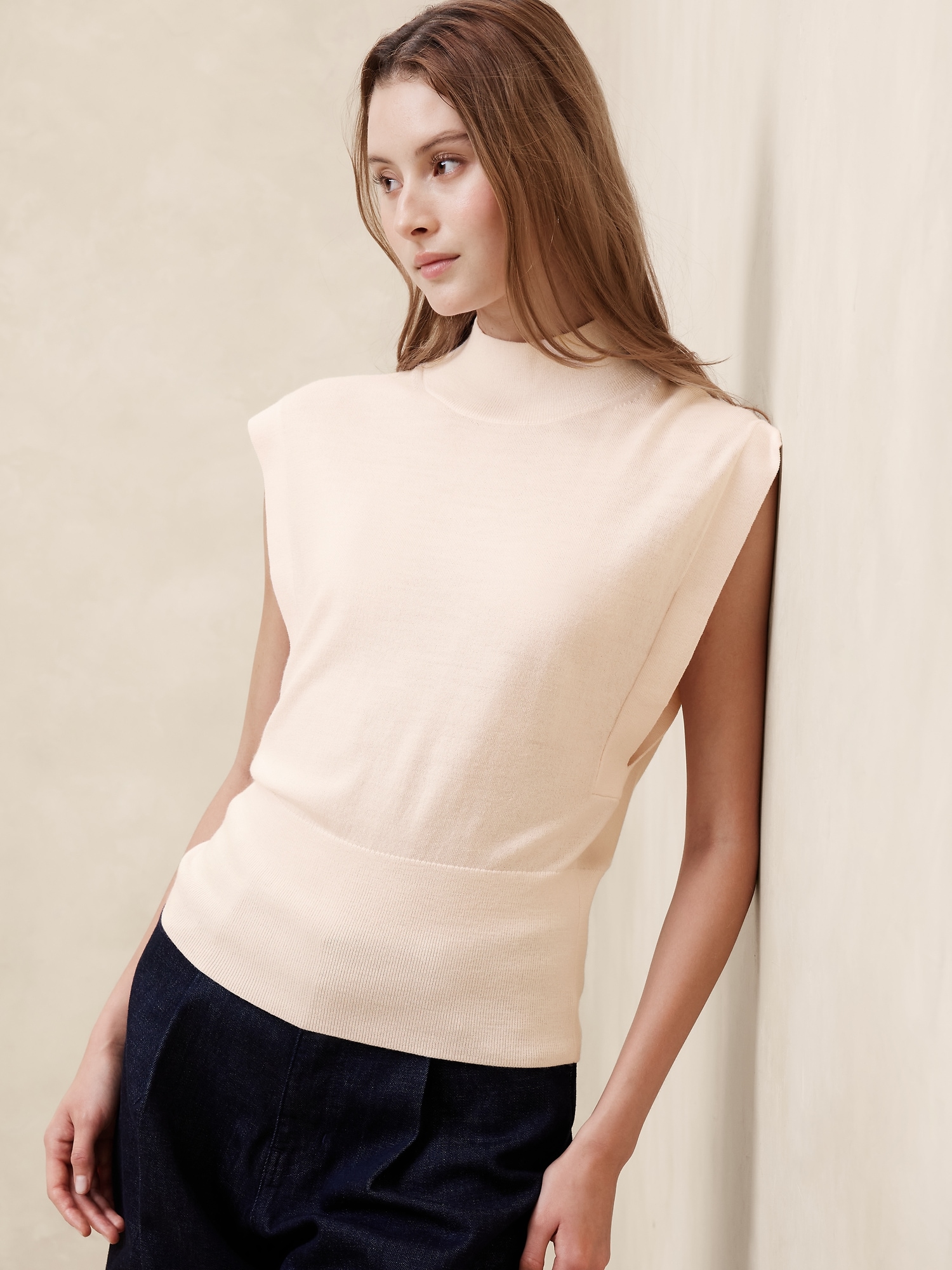 Merino Wool Mock-Neck Sweater