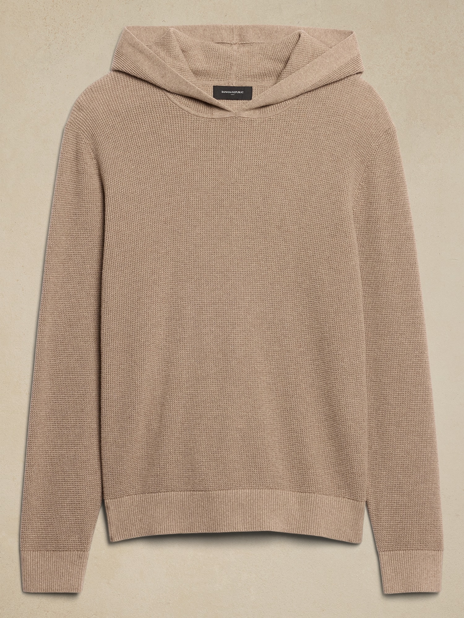 Cotton-Blend Textured Hoodie Sweater