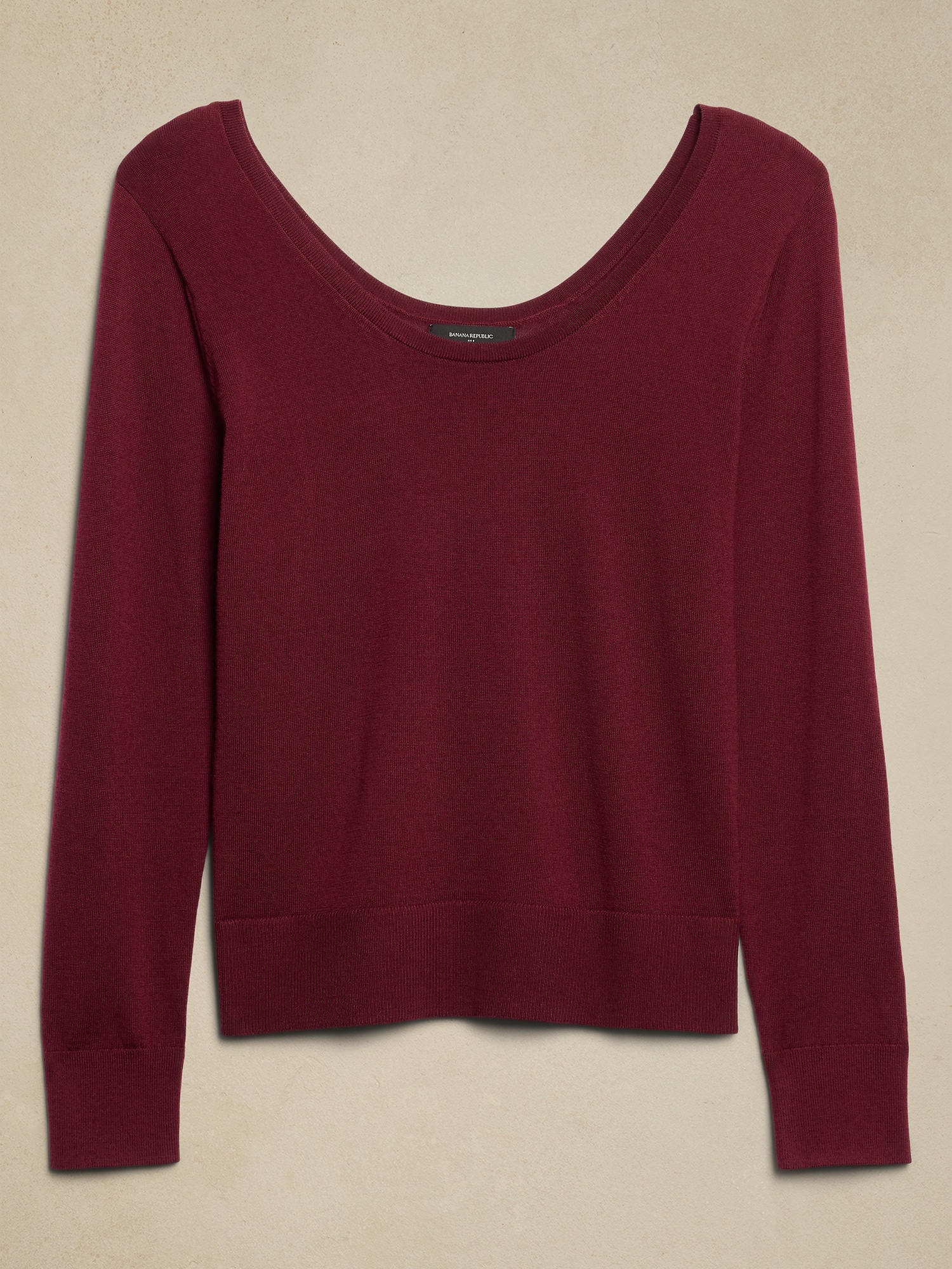 Merino Wool Scoop-Back Sweater