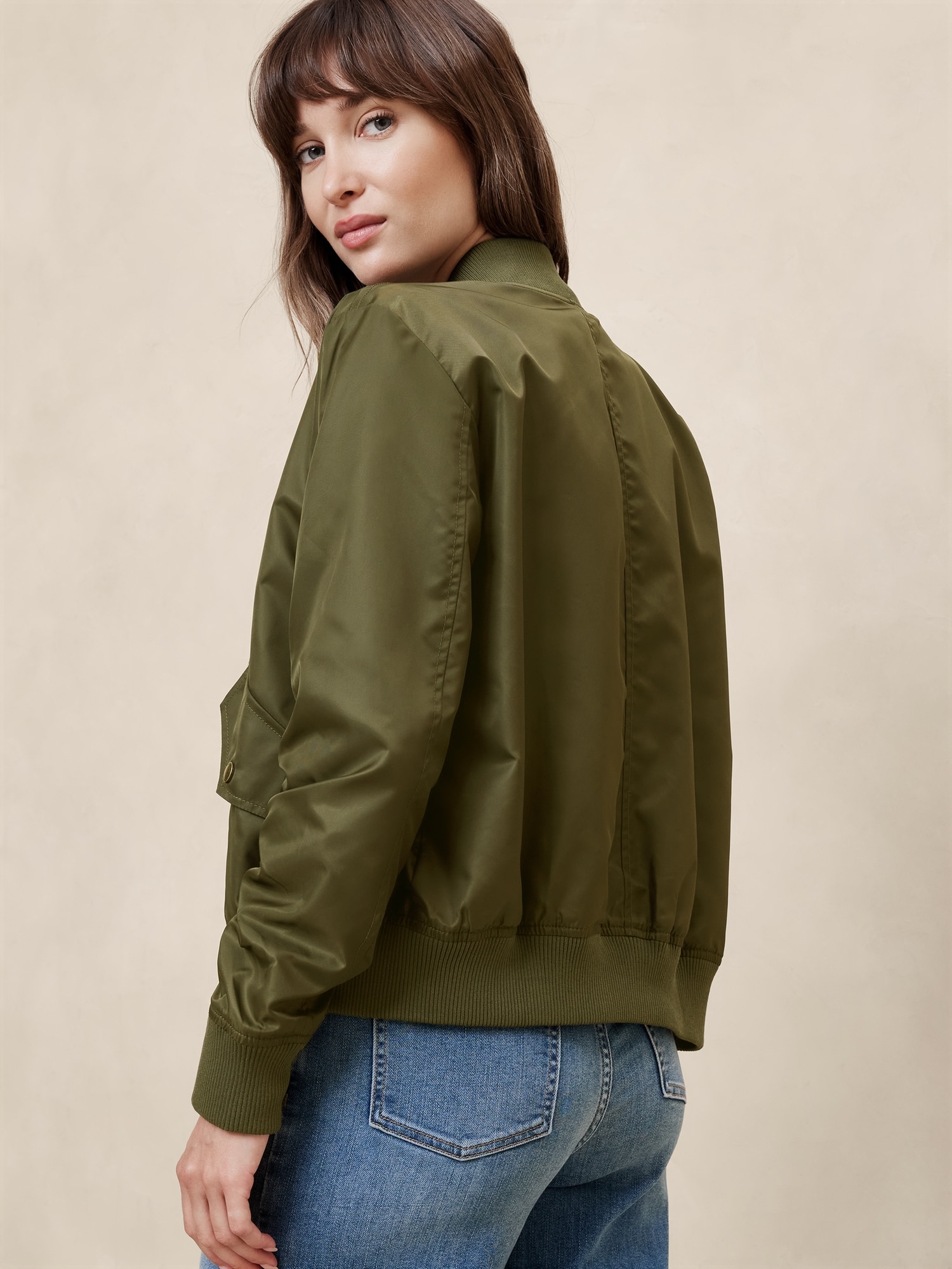 Ruched Bomber Jacket