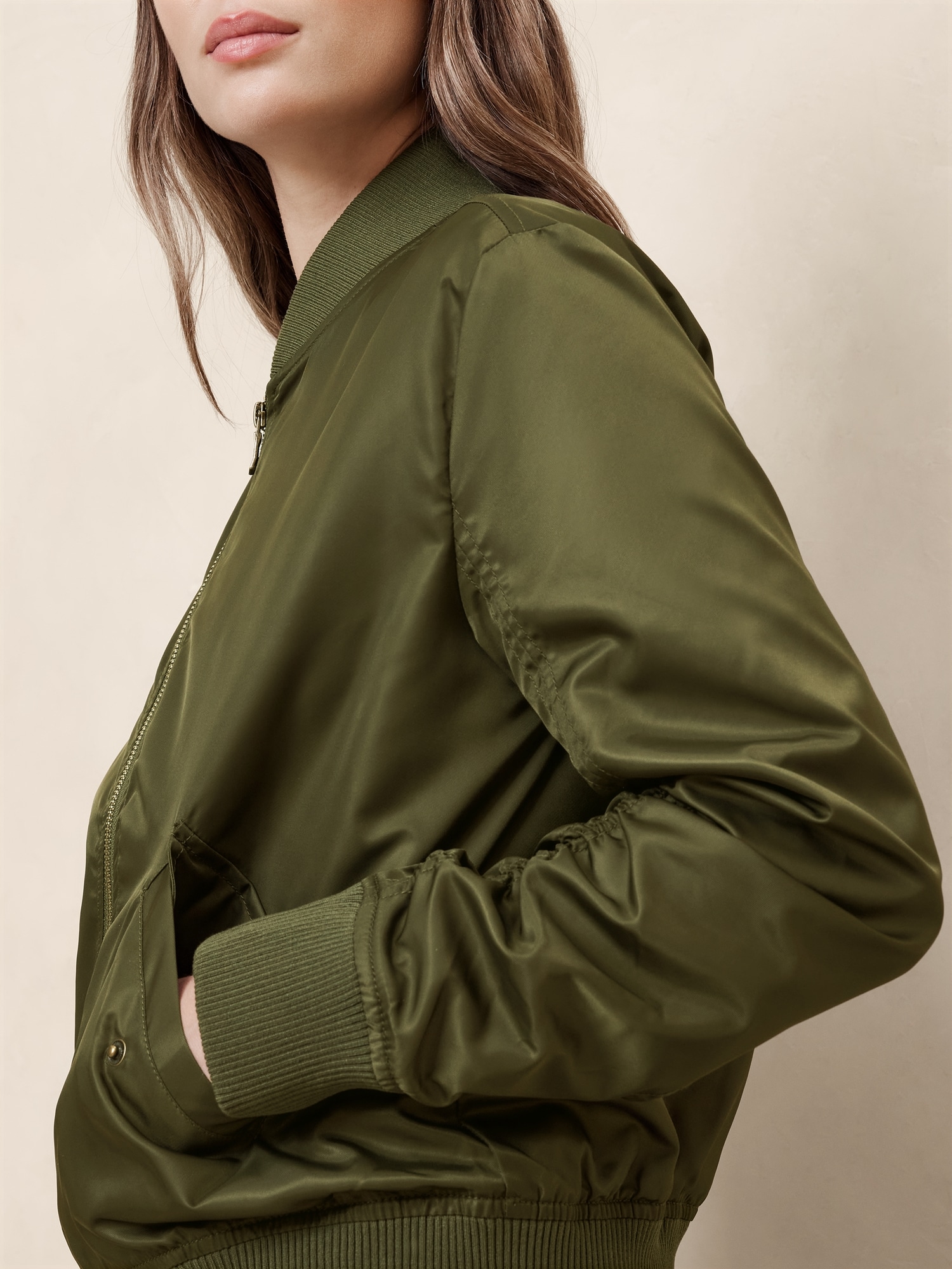 Ruched Bomber Jacket