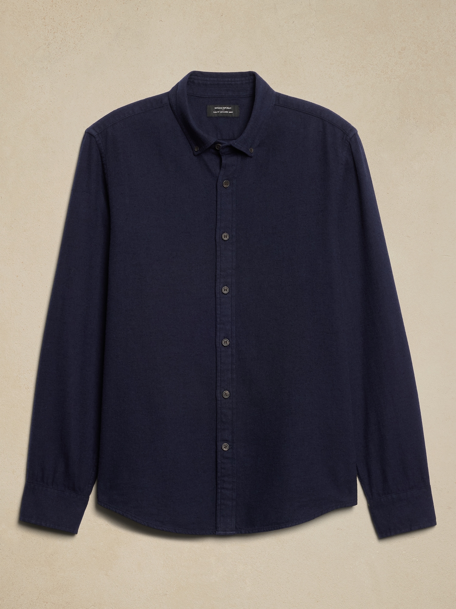 Slim Cotton-Linen Flannel Shirt