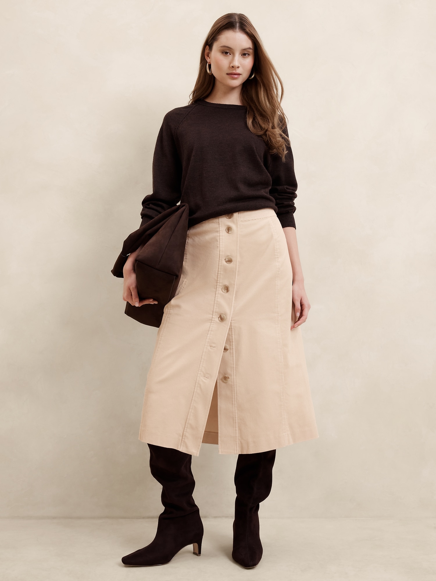 Corduroy midi skirt hotsell