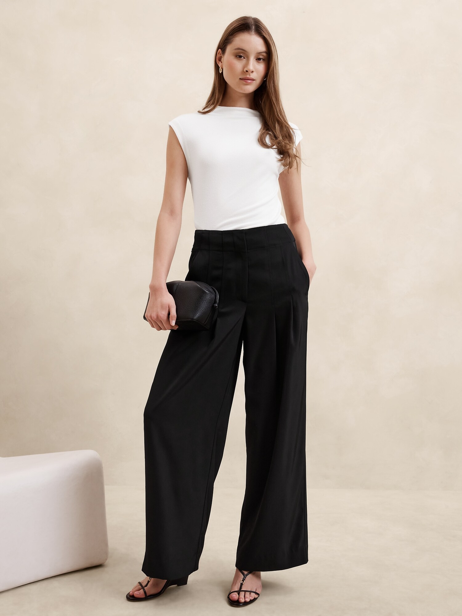 Women's Wide Leg Trousers – Smart Office Wear, Brown, Sizes 10-22, Made In UK