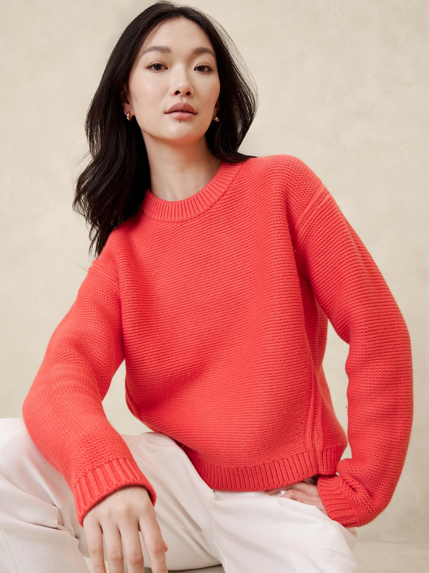 Textured Stitch Pullover Sweater