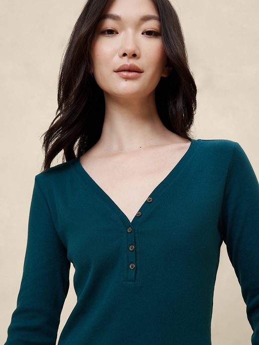 トップス Henley Ribbed Henley Top | Banana Republic Factory