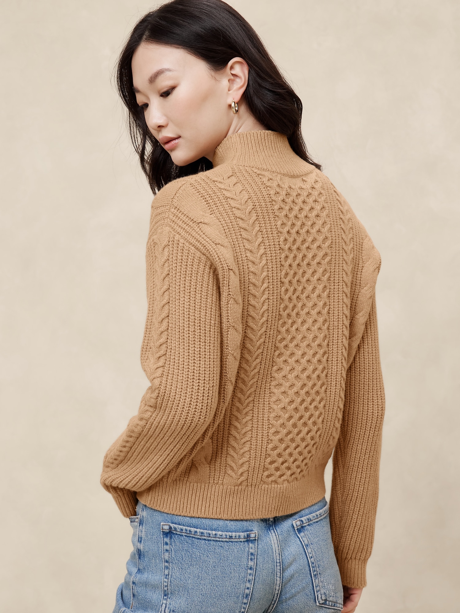 Cable Turtle-Neck Sweater