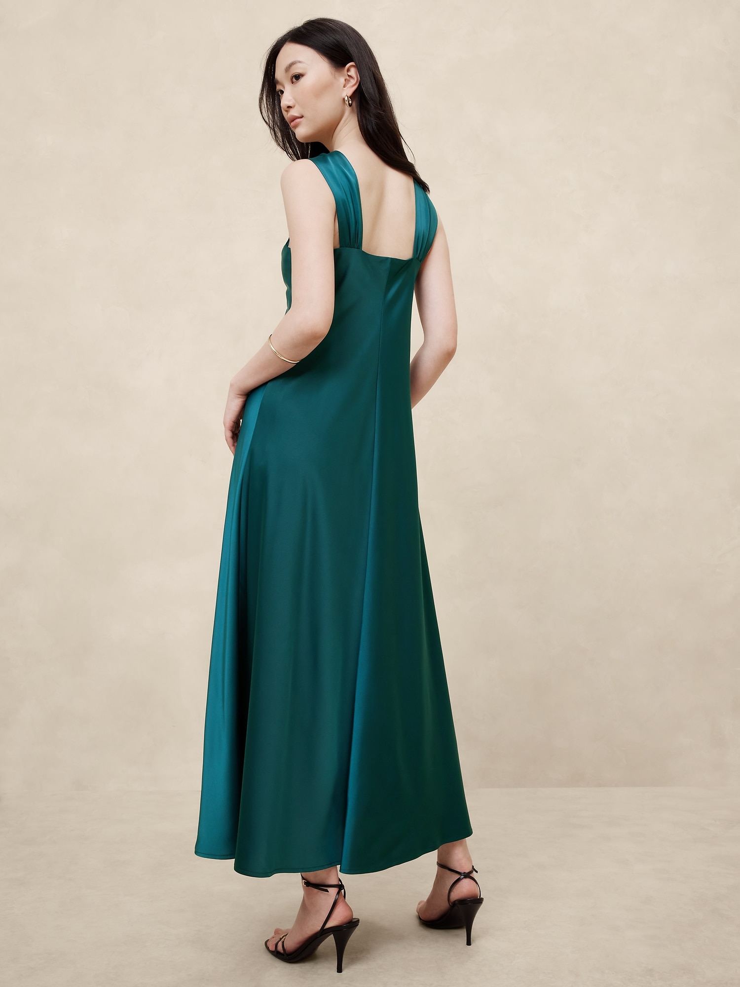 Satin Column Maxi Dress