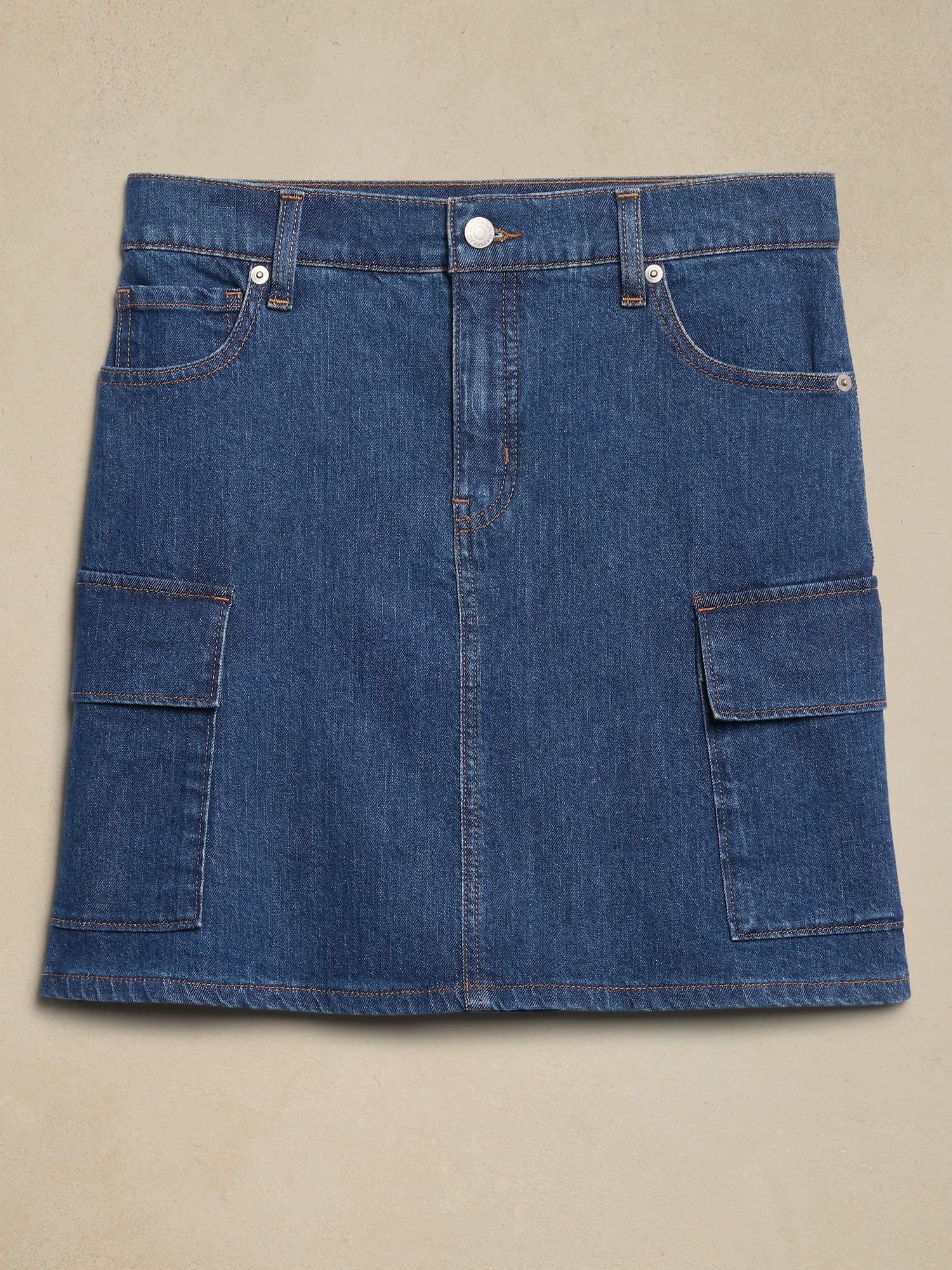 Denim Cargo Mini Skirt