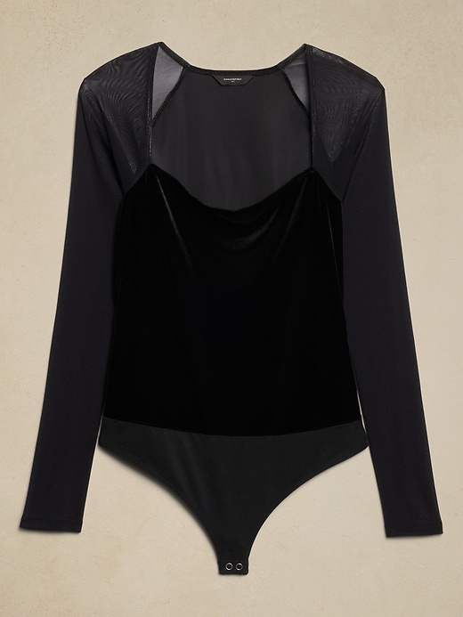 Square-Neck Velvet Bodysuit | Banana Republic Factory