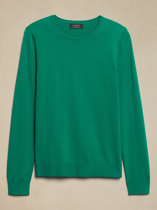 Banana Republic Green Crewneck Sweater Thin Knit Silk Cotton 322534 retailer