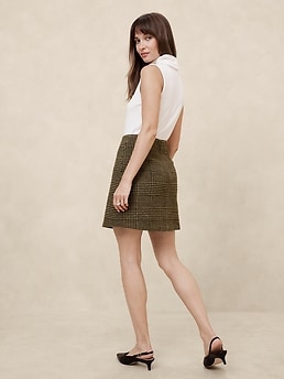 Wool-Blend Houndstooth Mini Skirt | Banana Republic Factory