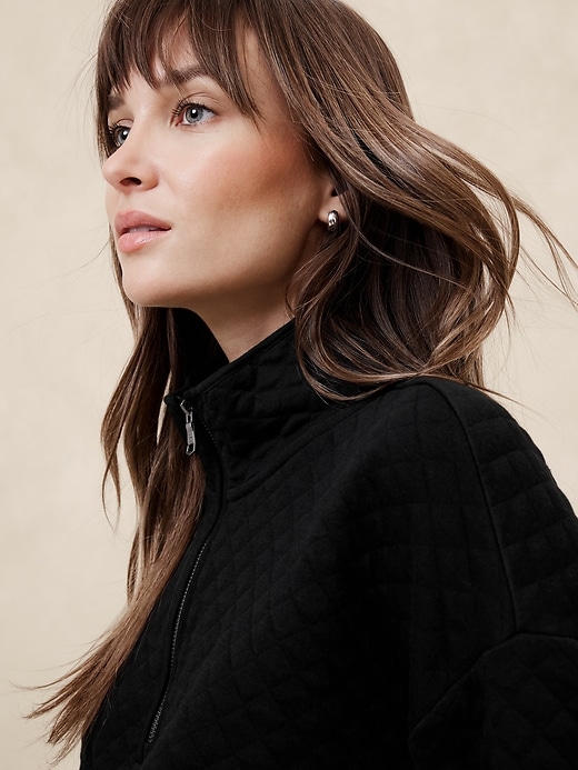 Quilted Quarter-Zip Sweatshirt | Banana Republic Factory