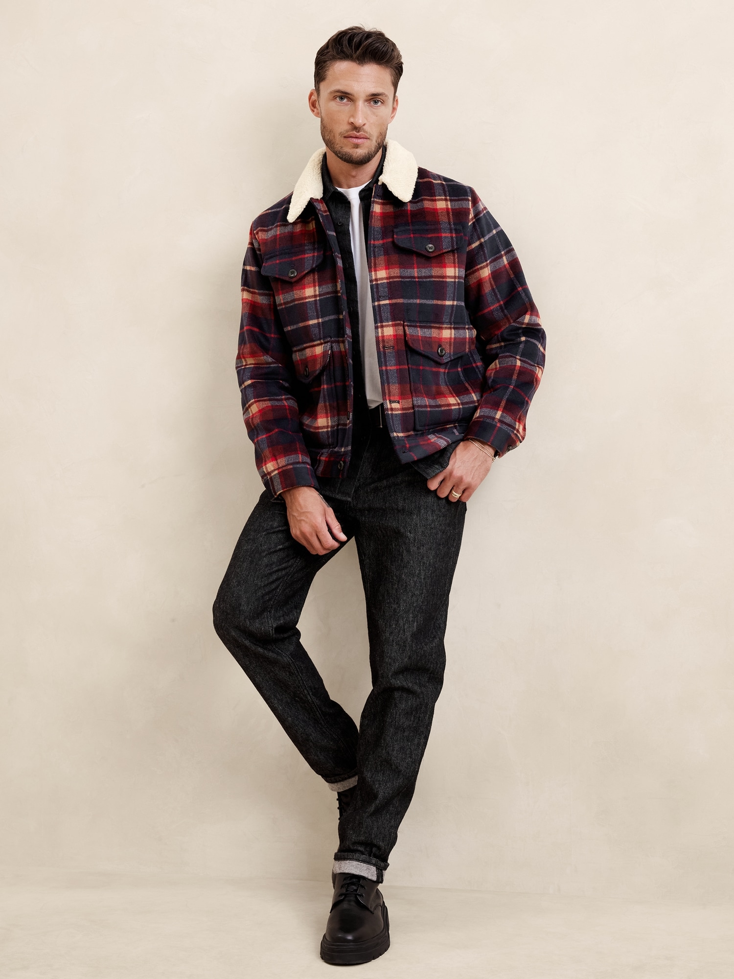 Sherpa Plaid Jacket