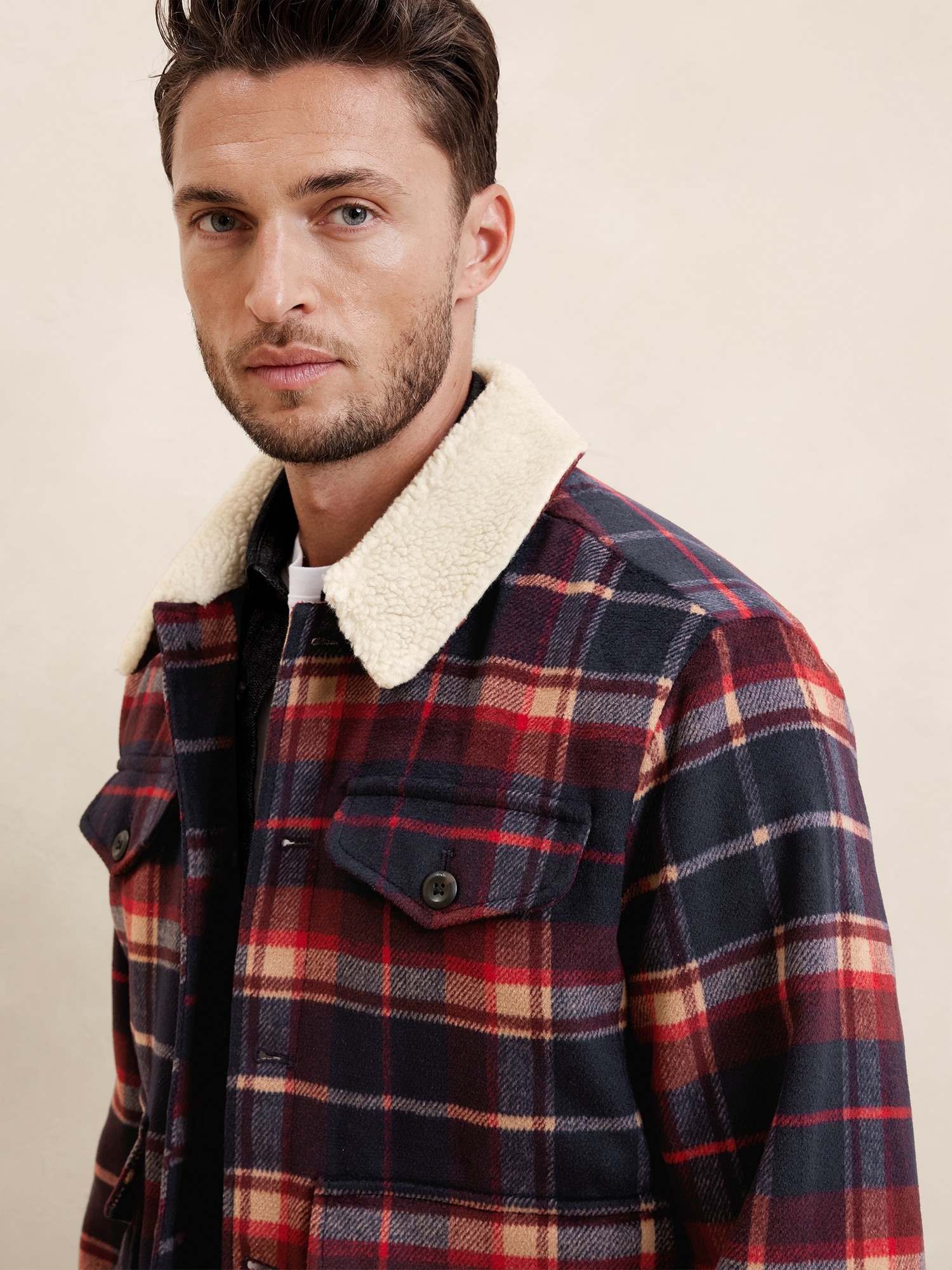 Sherpa Plaid Jacket