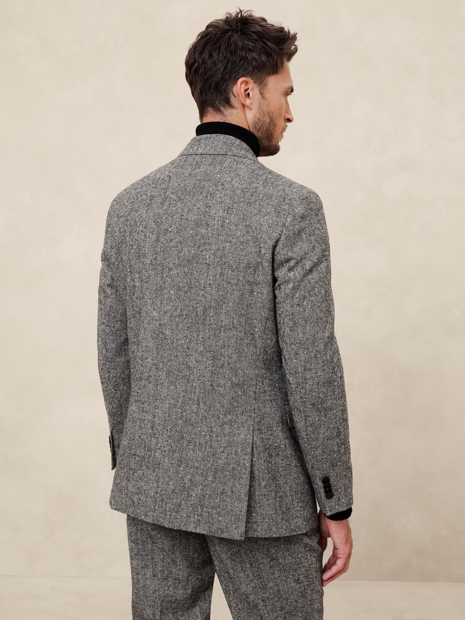 Tailored-Fit Donegal Suit Jacket