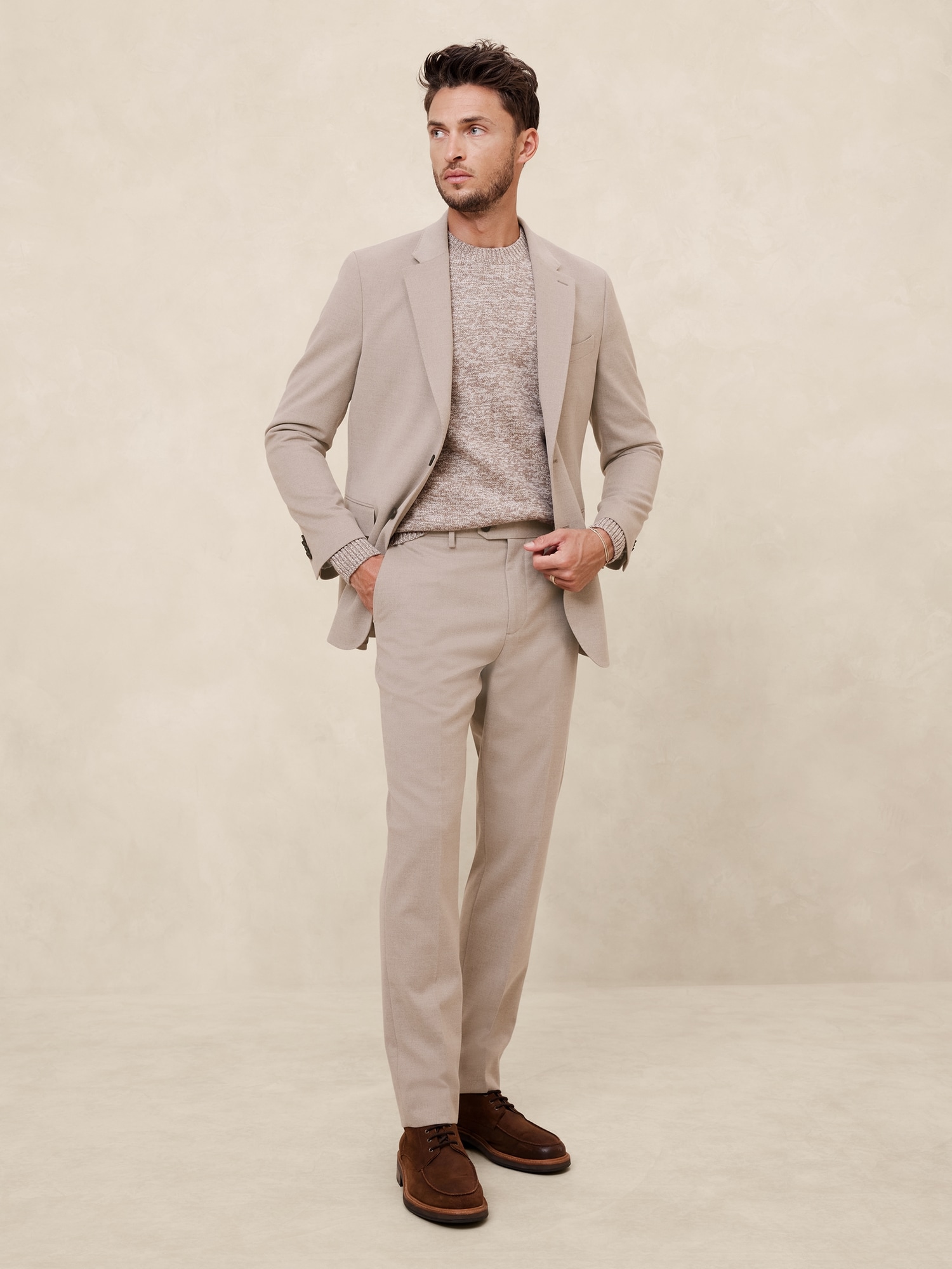 Tailored-Fit Flannel Suit Trouser