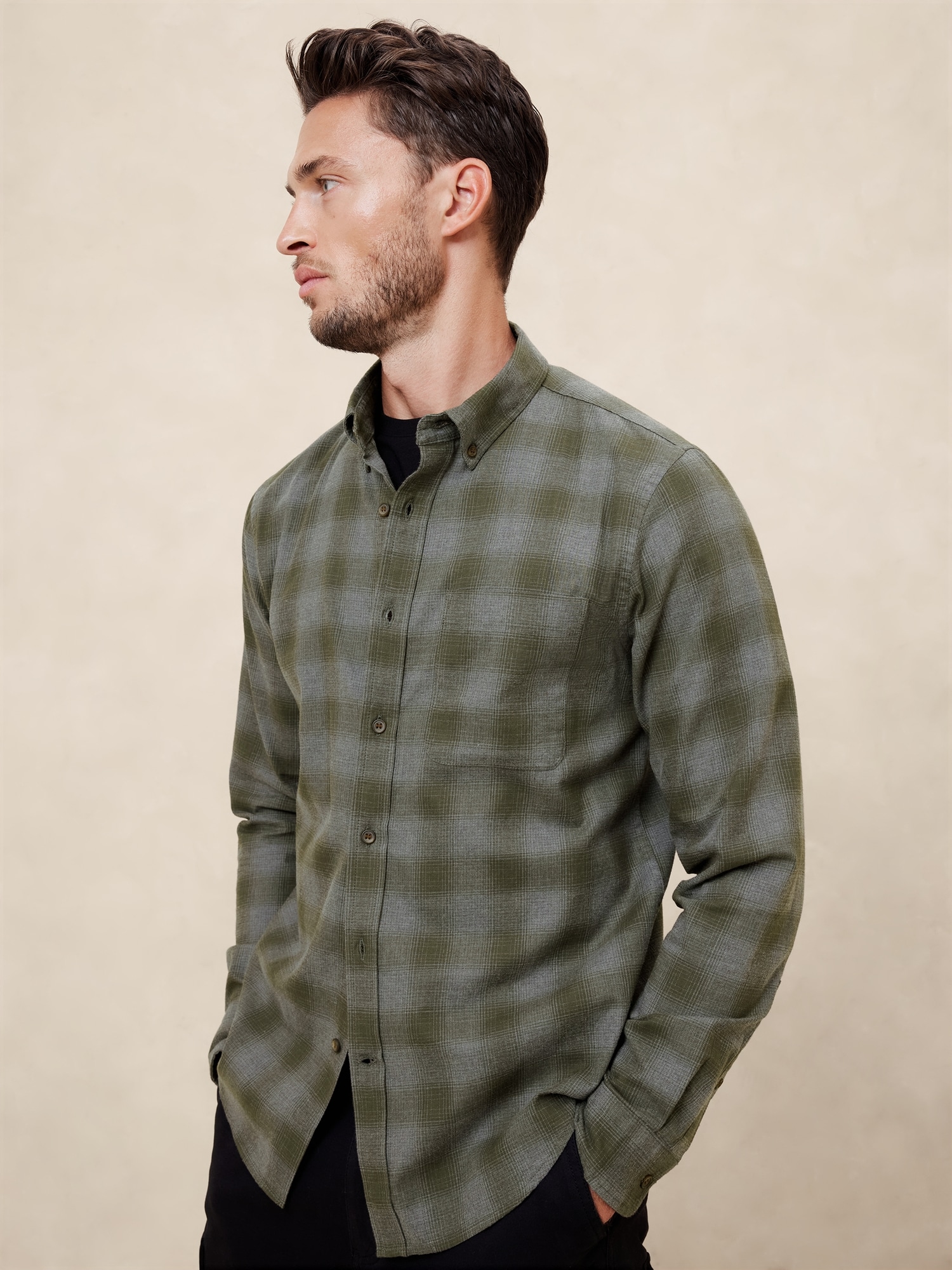 Slim Lightweight Flannel Shirt