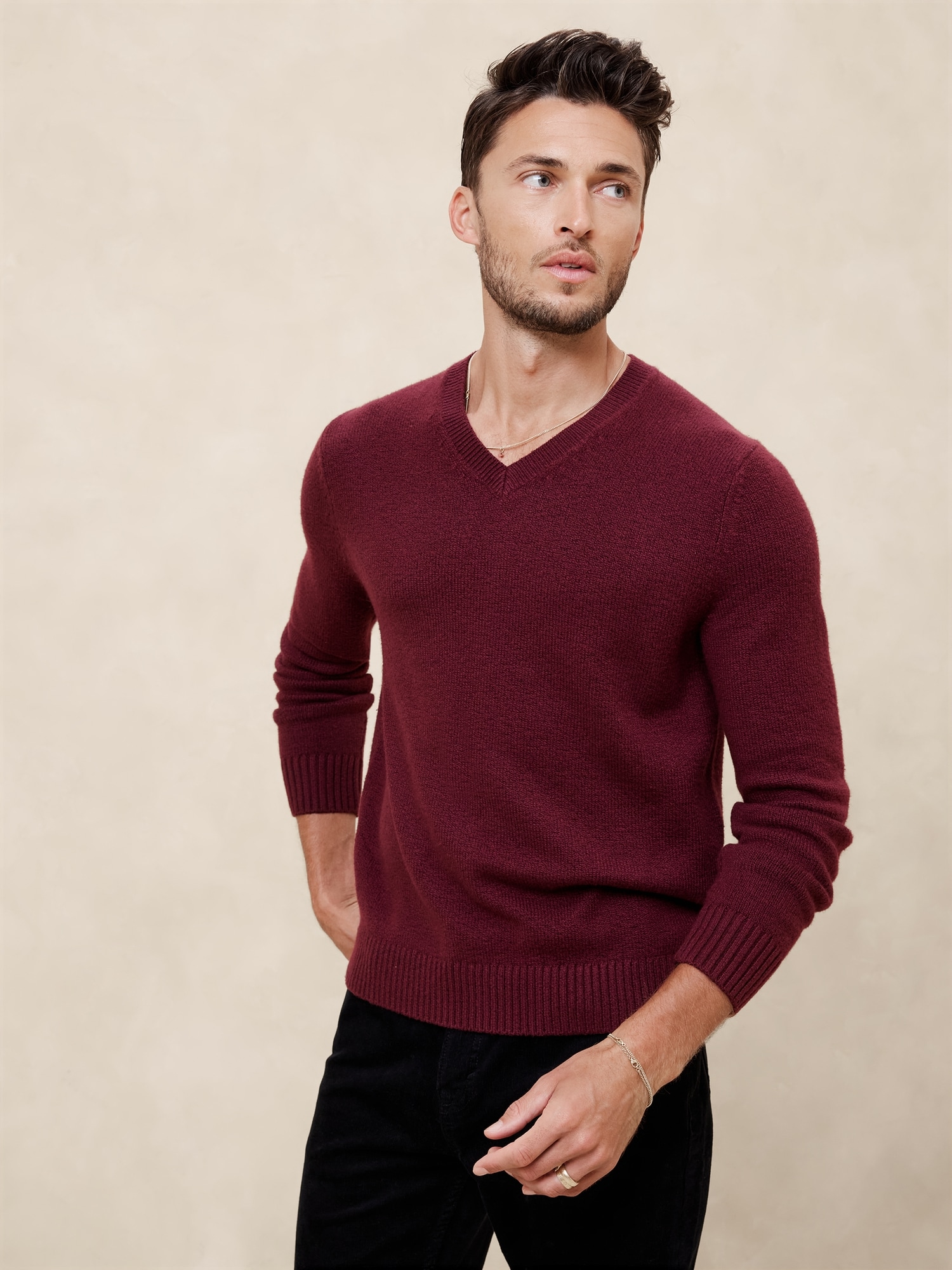 Cozy V Neck Sweater Banana Republic Factory