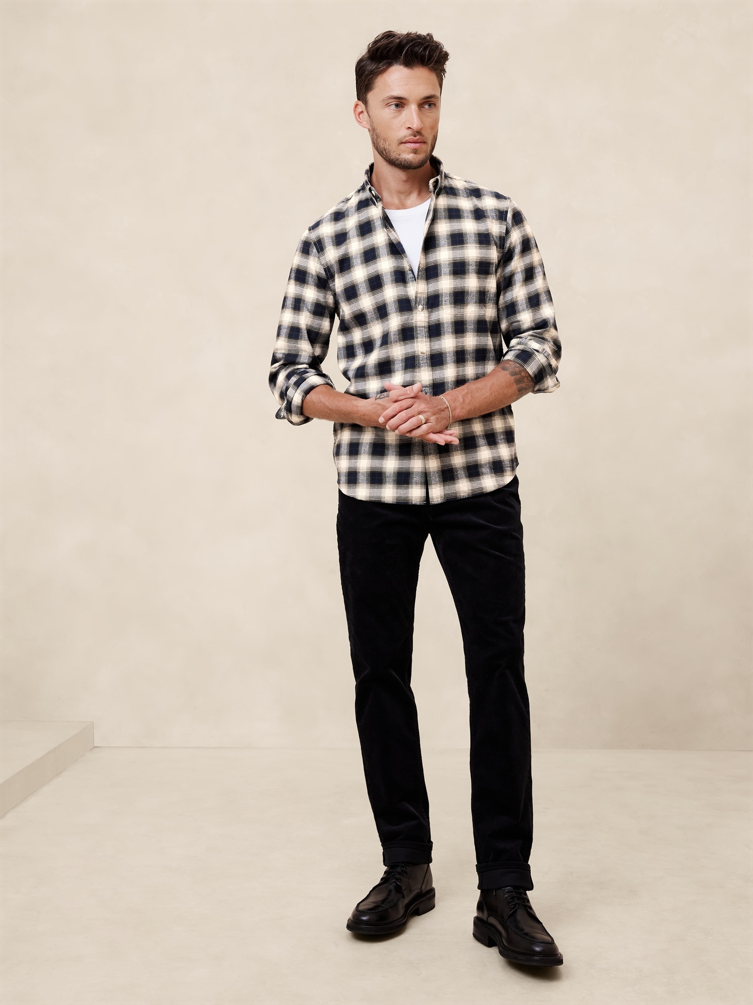 Slim Lightweight Flannel Shirt