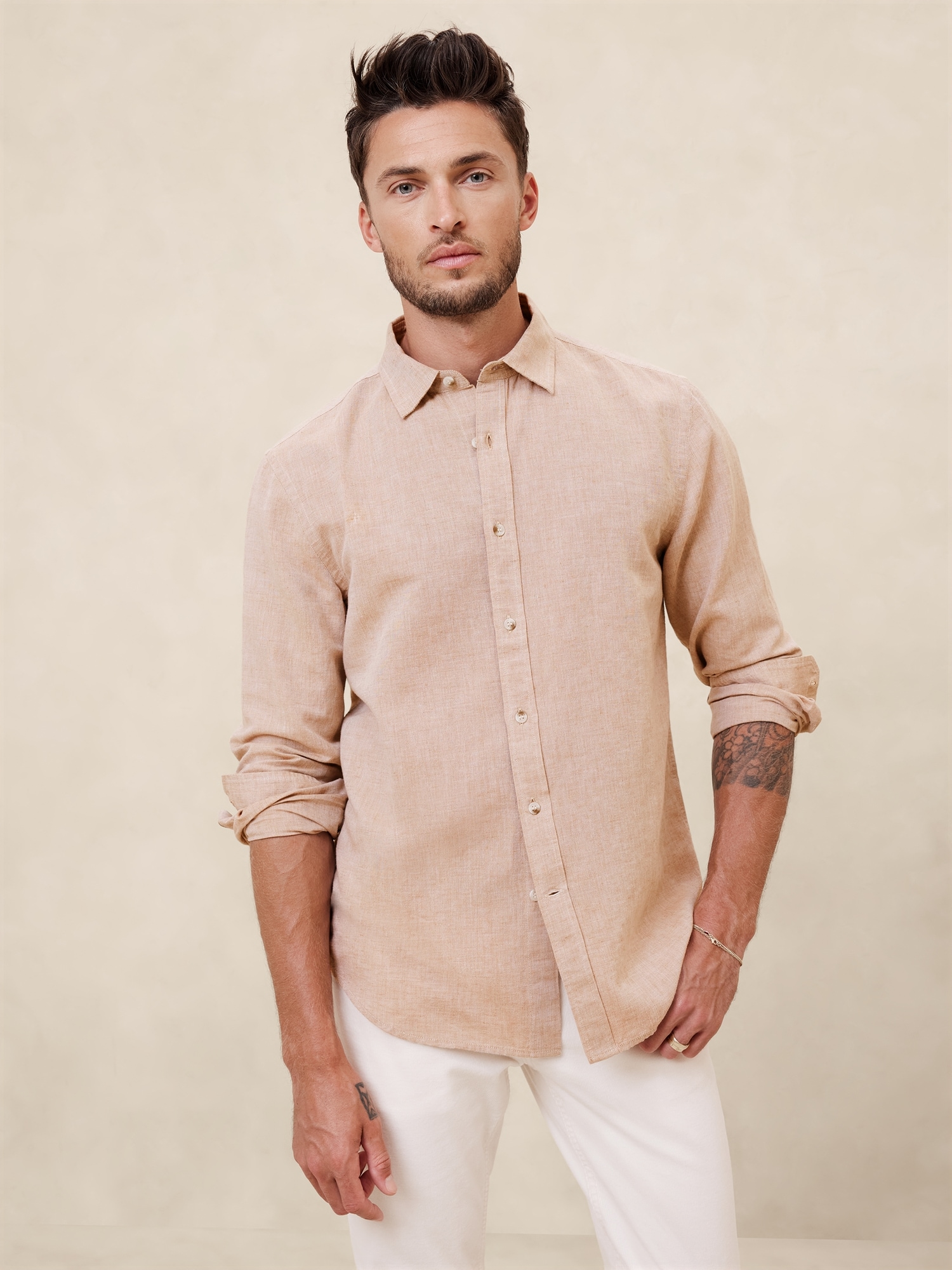 Slim Linen-Blend Shirt