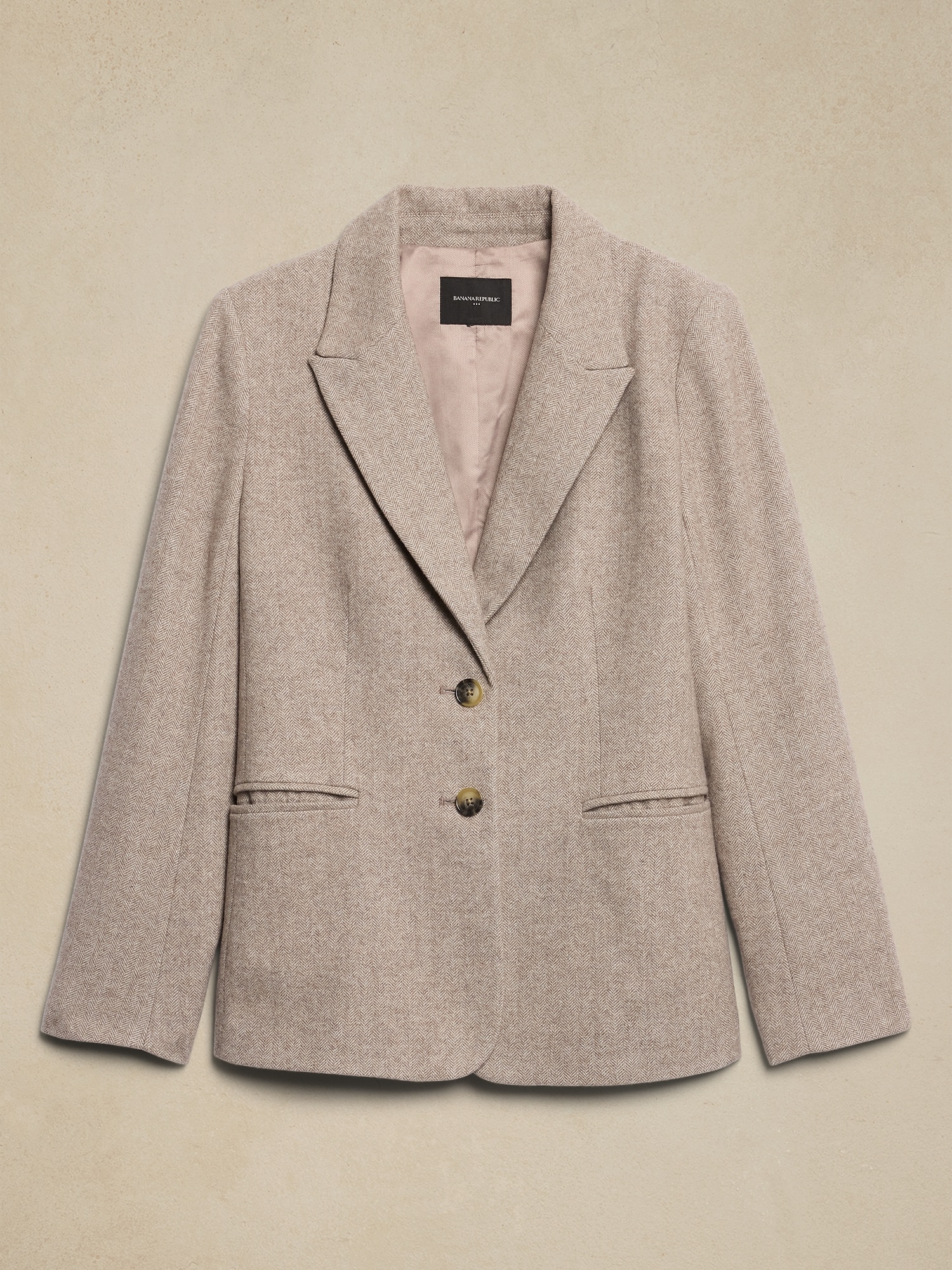 Wool-Blend Herringbone Blazer