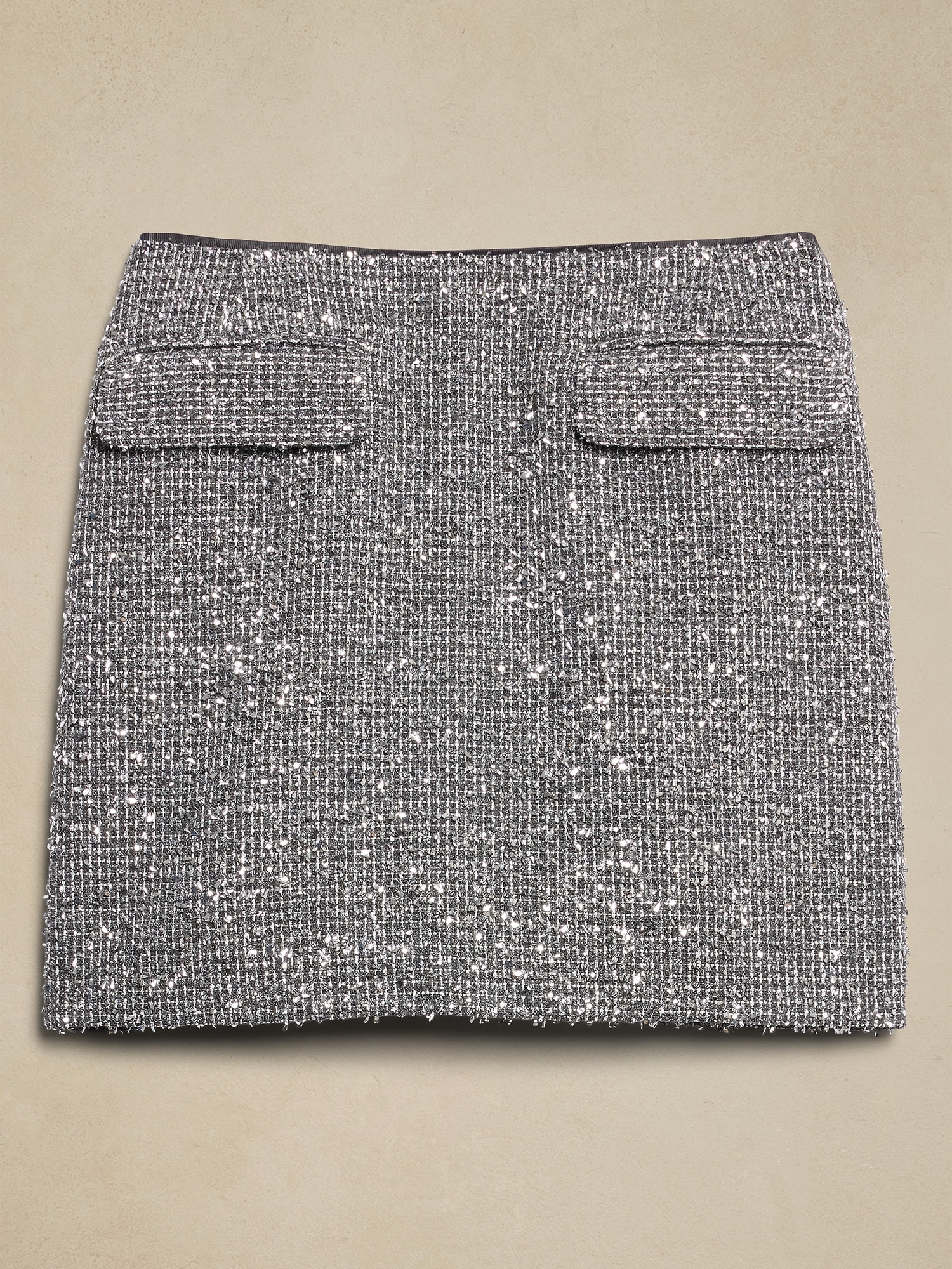 Metallic Tweed Mini Skirt