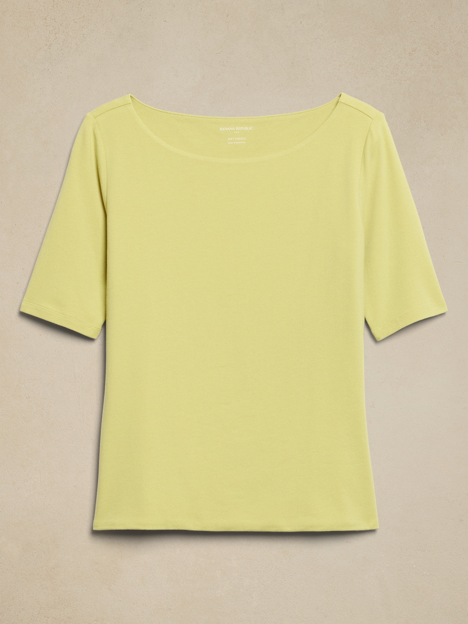 Soft Stretch Elbow-Sleeve Top