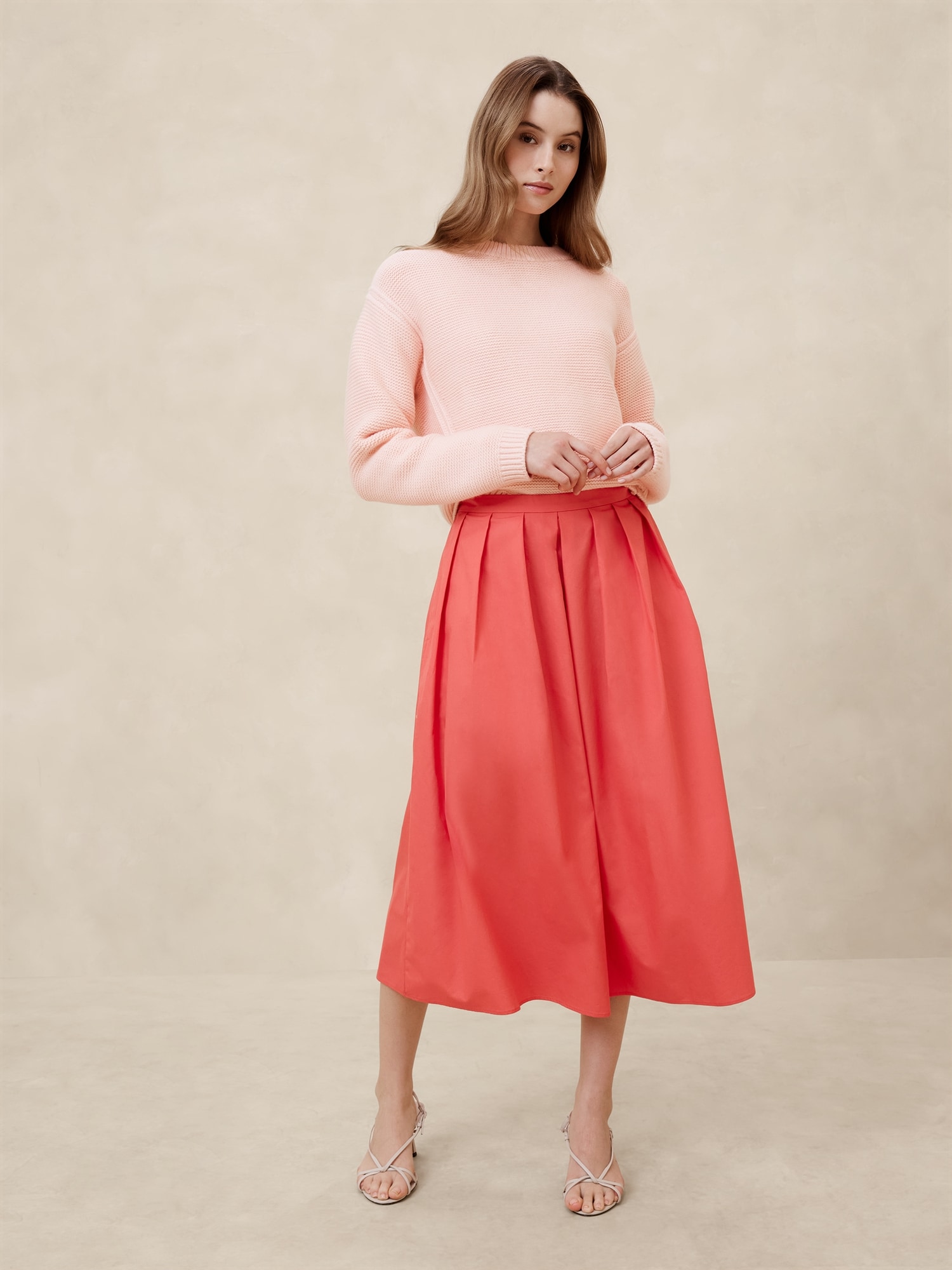 Poplin Midi Skirt